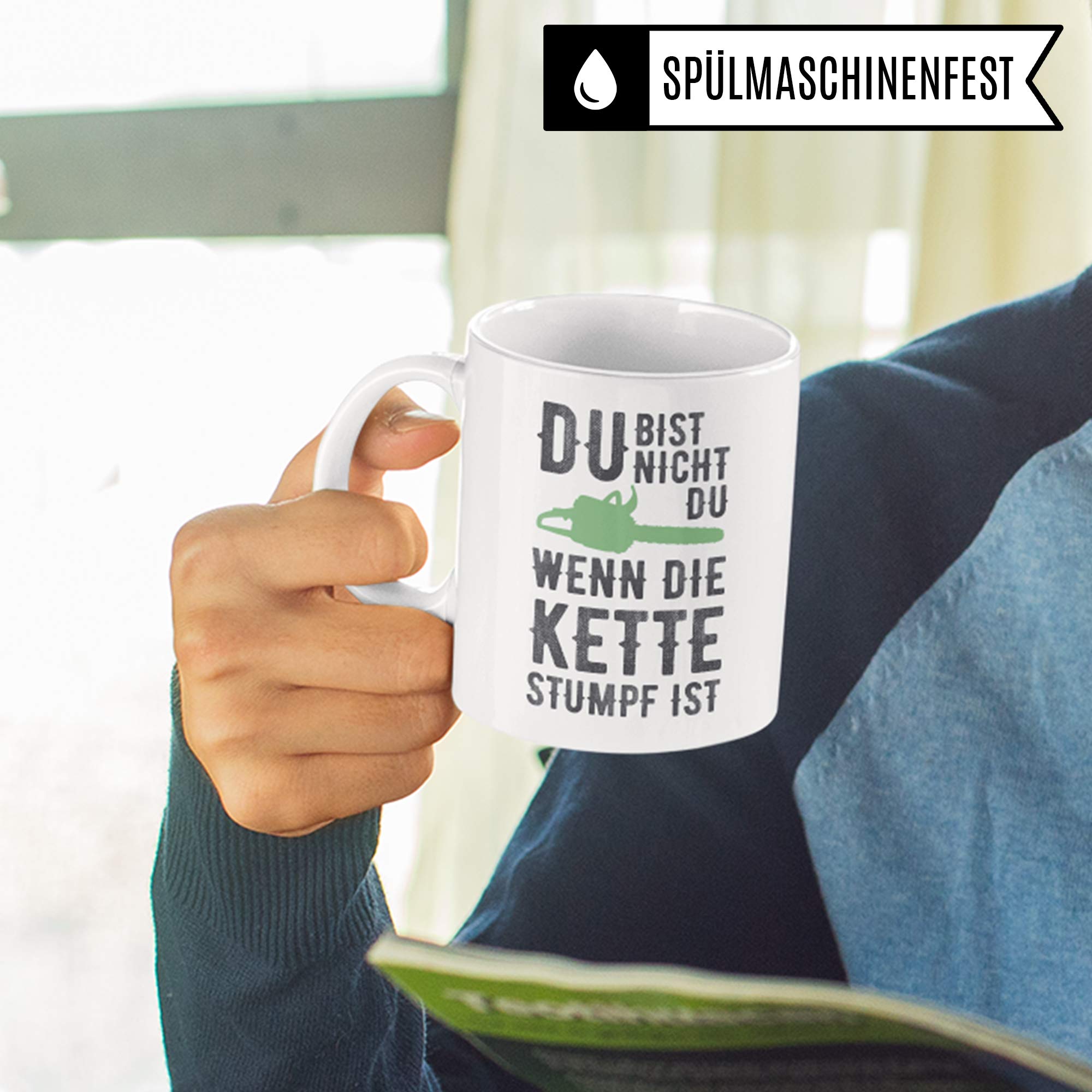 Pagma Druck Kettensäge Geschenk, Tasse Holzfäller Becher Waldarbeiter Förster Geschenk, Spruch Forstwirt Wald Holz Sägen Geschenkidee, Holzarbeiten Bäume Kaffeetasse lustig