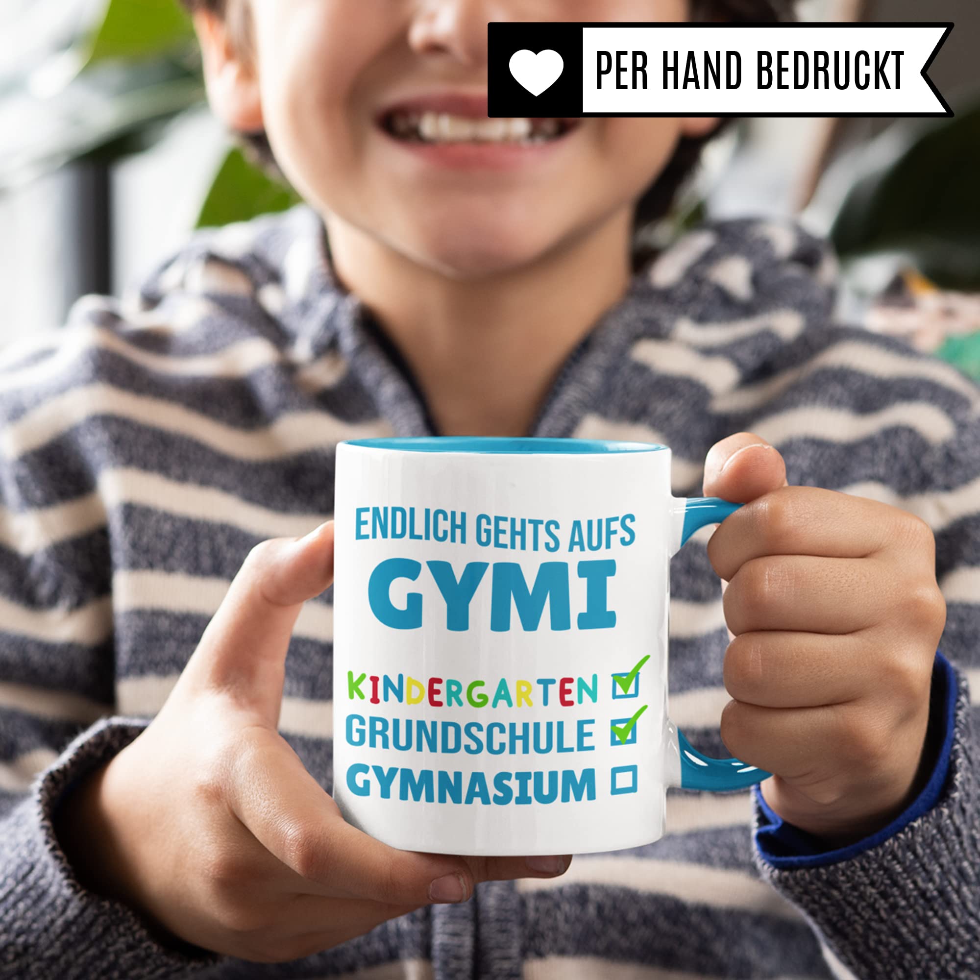 Tasse 5. Klasse Gymnasium - Geschenk Schulwechsel Grundschule Gymnasium Übergang - Geschenkidee Übertritt Gymnasiast Jungen - Kakaobecher Schule Schüler Gymi Becher