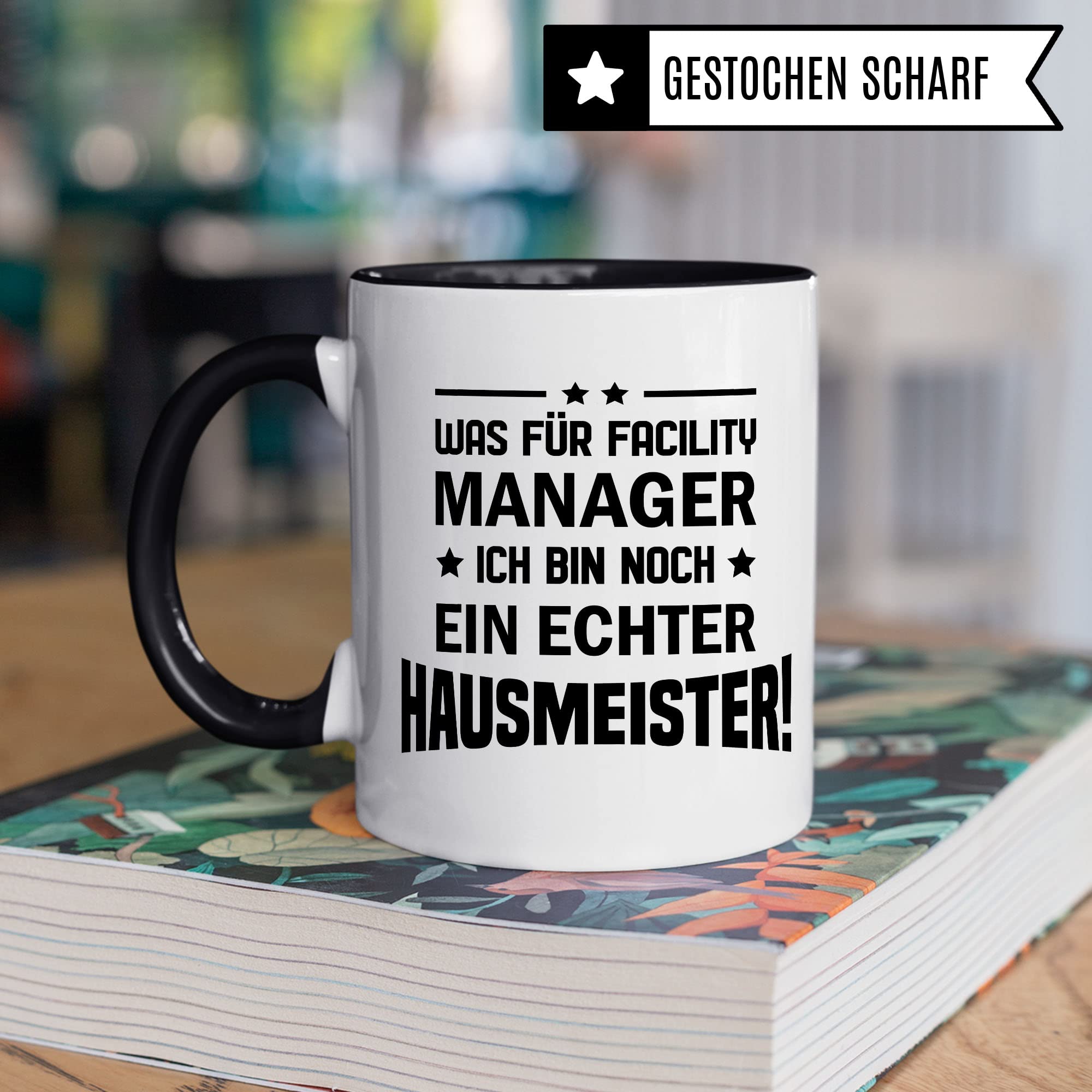 Hausmeister Tasse Geschenkidee Kaffeetasse Humor Witz Geschenk für Facility Manager Kaffeebecher Gebäudewartung Becher