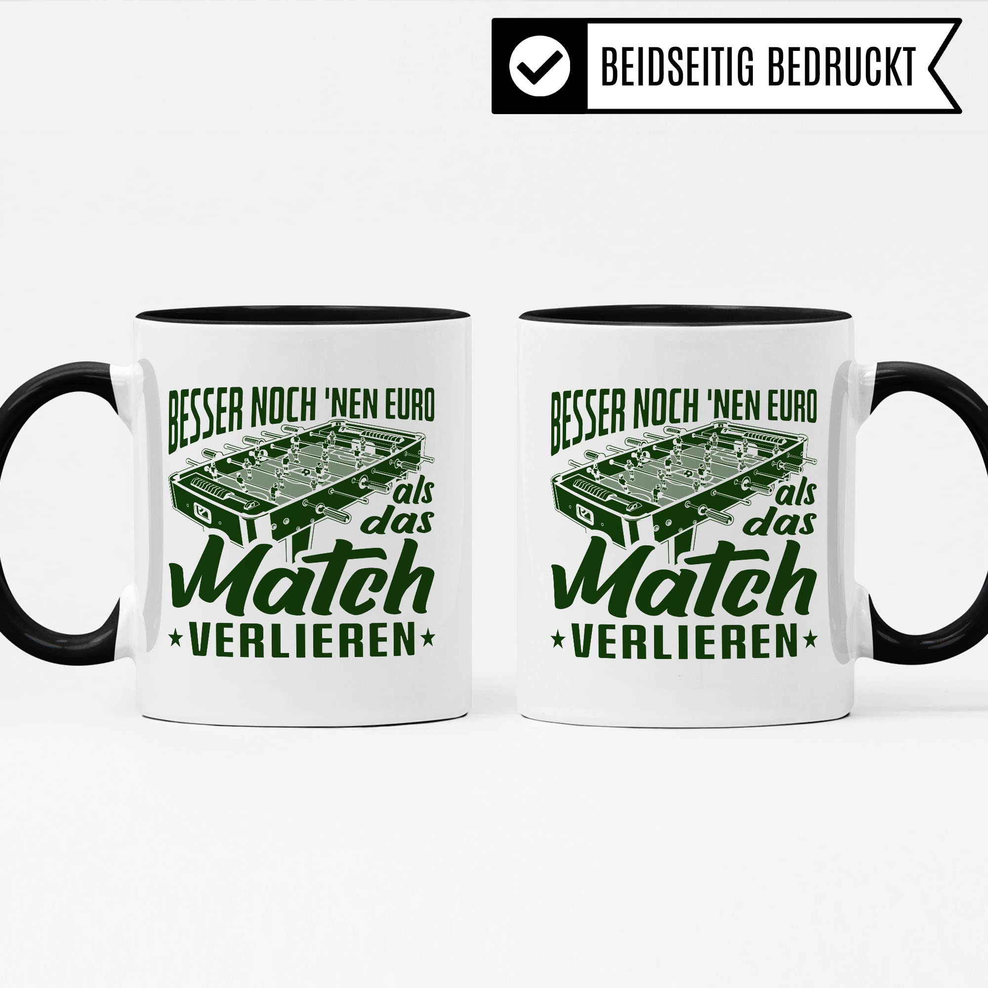 Kicker Tasse Geschenkidee Tischfußball Kaffeetasse Humor Witz Geschenk für Tischkicker Spieler Kaffeebecher Kickern Becher