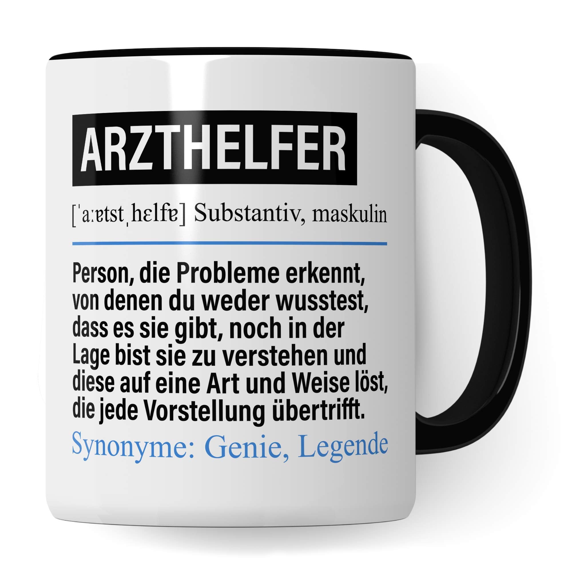 Pagma Druck Tasse Arzthelfer lustig, Arzthelfer Geschenk, Spruch Medizinischer Fachangestellter Geschenkidee, Kaffeetasse Beruf Krankenhaus Kaffeebecher Teetasse lustiger Becher