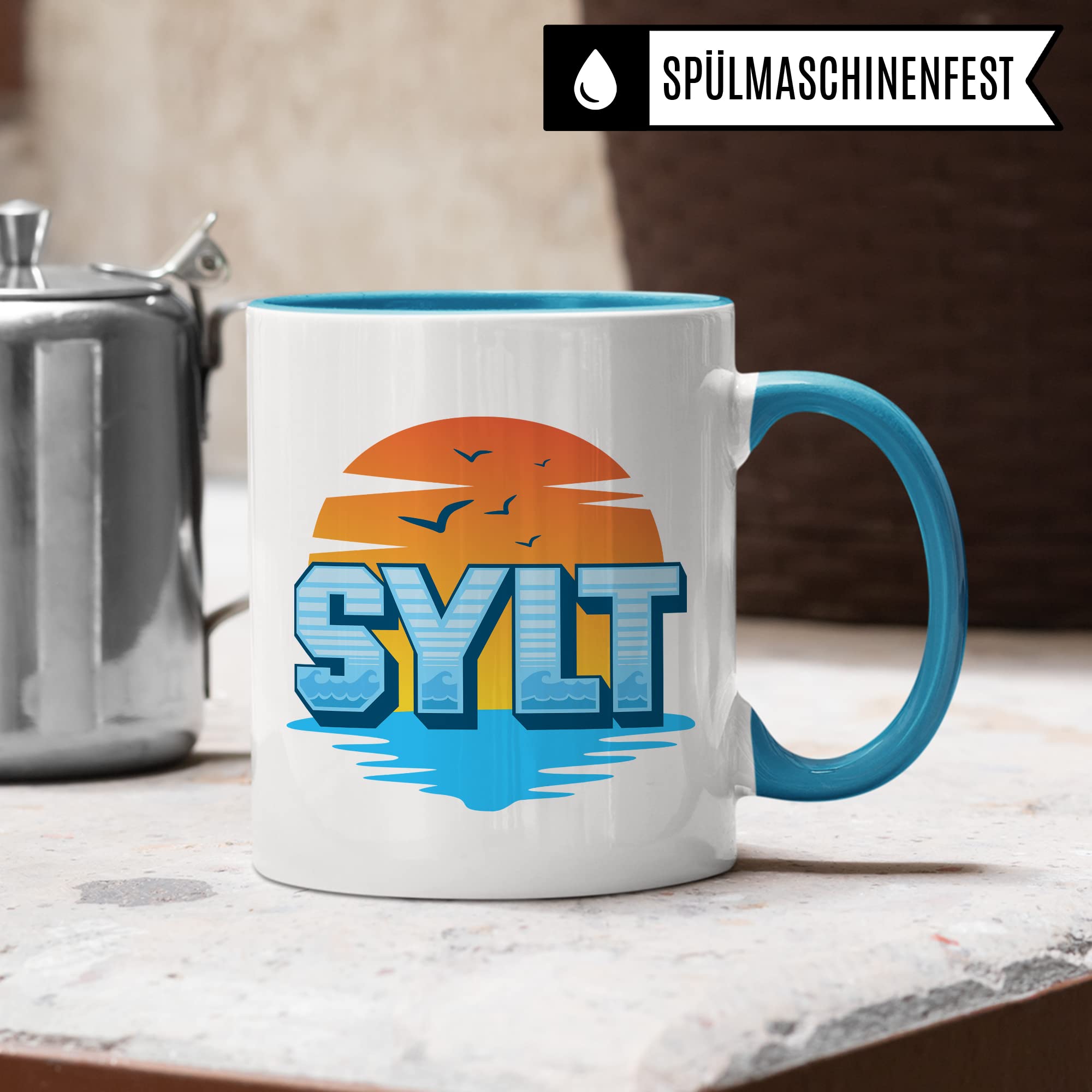 Sylt Tasse Kaffee-Tasse Kaffee-Becher Geschenkidee für Syltliebhaber Geschenk Syltfan Tasse Insel Sylt