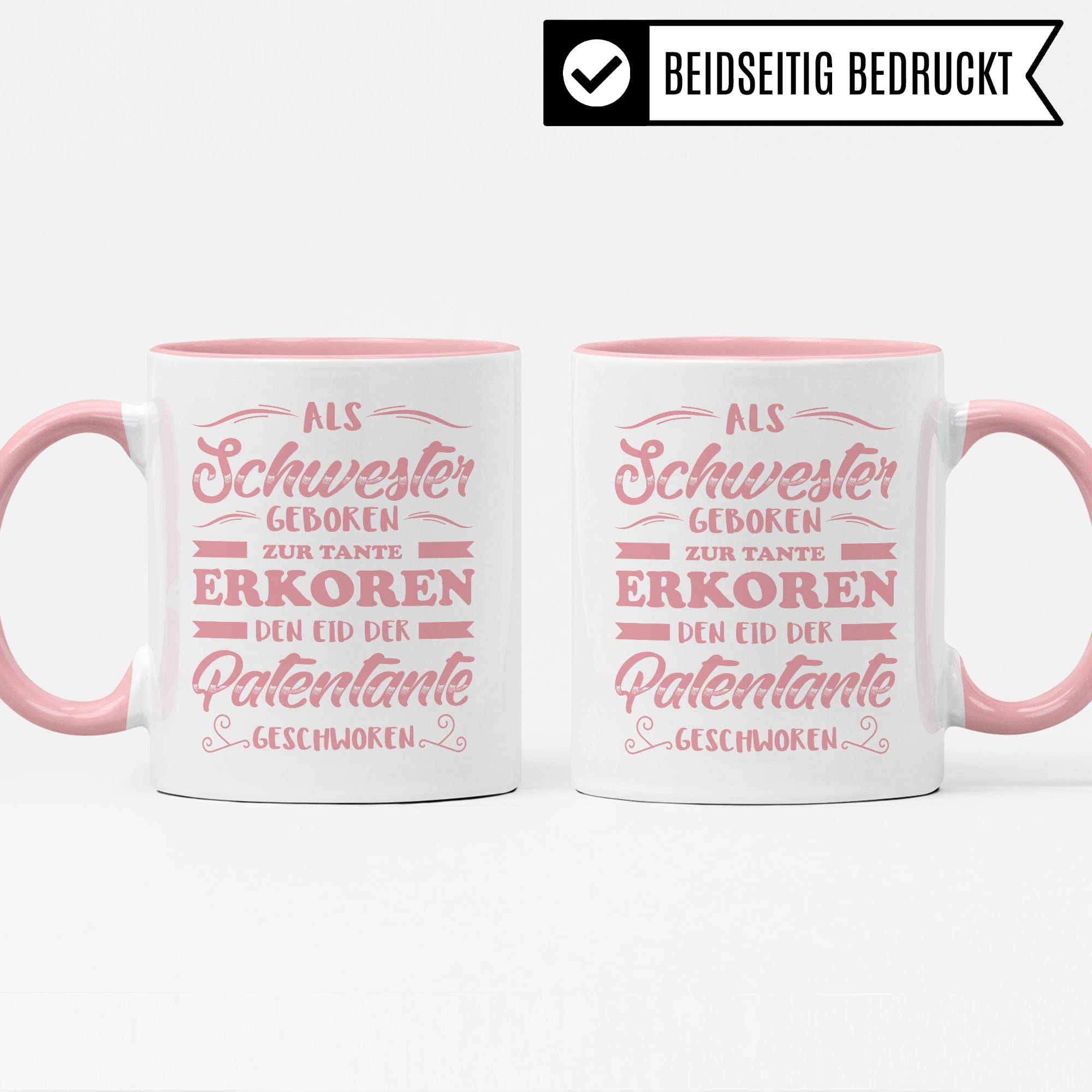 Patentante Tasse Geschenkidee Schwester Kaffeetasse Humor Witz Geschenk für Tante Kaffeebecher Patin Becher