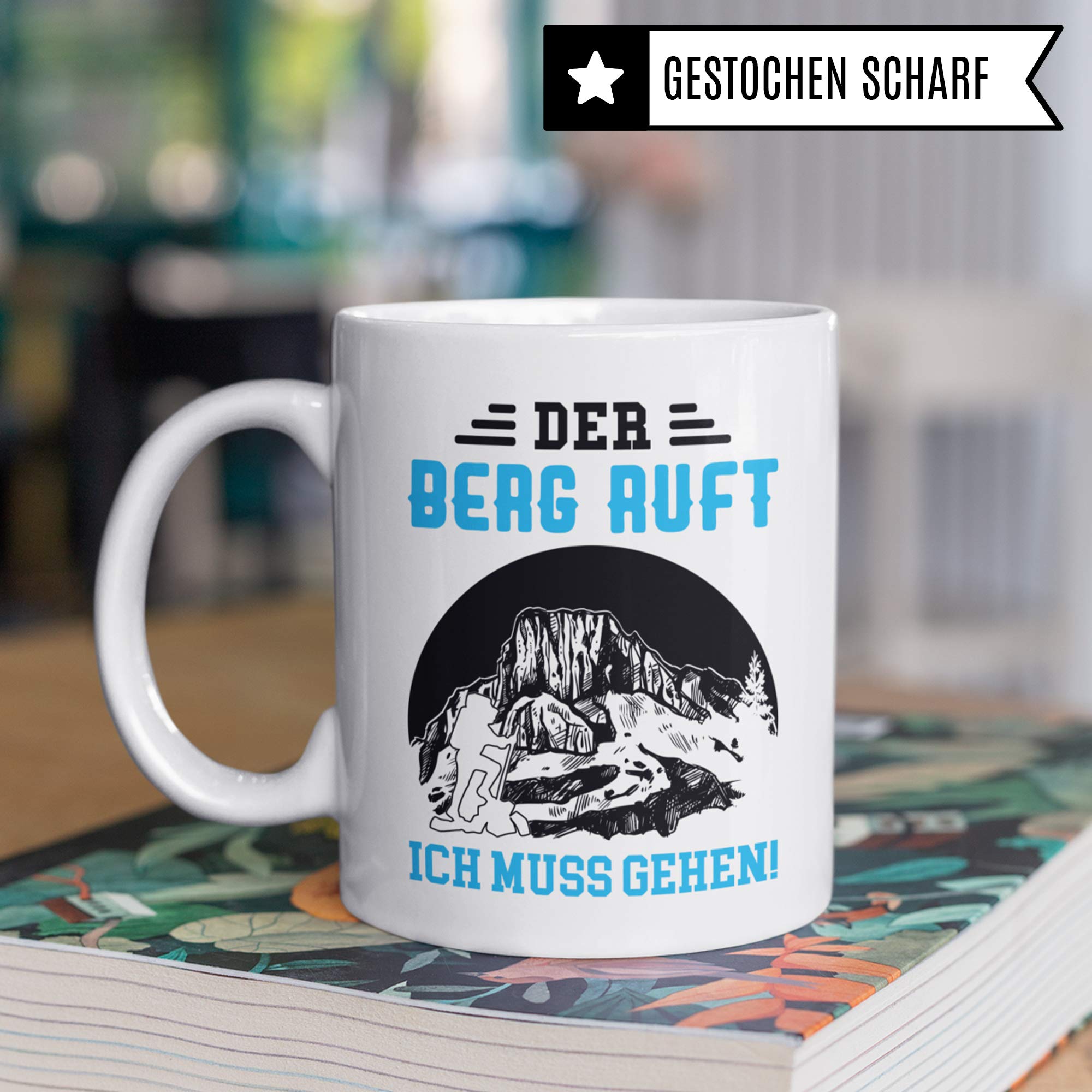 Pagma Druck Tasse Berge, Wandern Geschenk, Wanderer Becher Bergwandern Trekking Bergsteigen Geschenkidee, Berg Kaffeetasse Gebirge Wanderlust Alpen Motiv Kaffeebecher