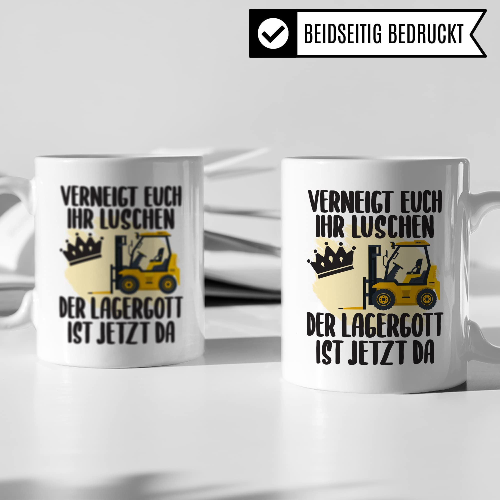 Lagerist Tasse mit Spruch lustig Staplerfahrer Geschenk Gabelstaplerfahrer Kaffee-Tasse böser Humor Kaffeebecher Lagerarbeiter Geschenkidee Lagerlogistiker Kaffeetasse