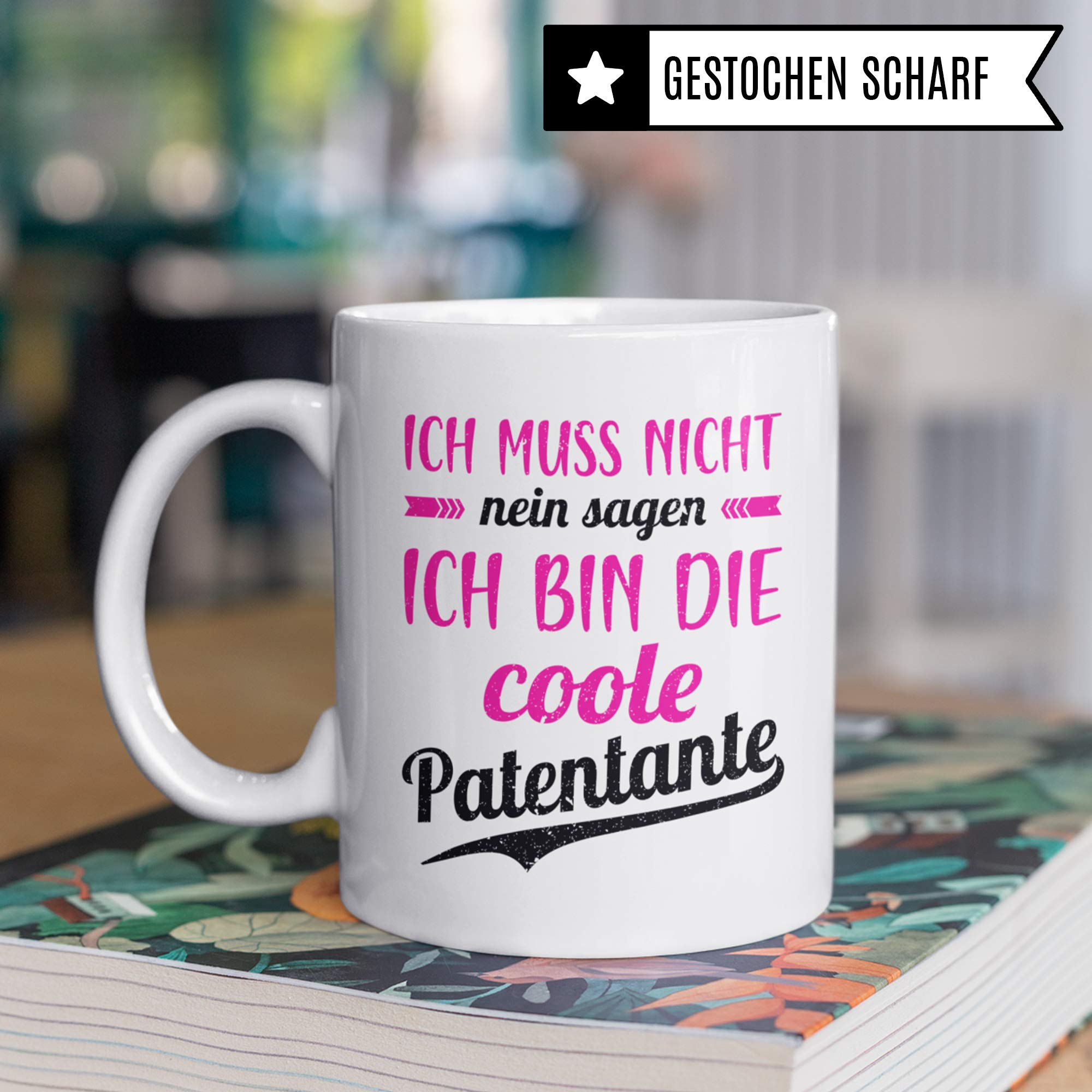 Pagma Druck Tasse Patentante, Becher Patentante Geschenk, Willst du Meine Patentante Sein Taufgeschenke für Paten, Patin Taufpatin Patenkind Geschenkidee, Kaffeebecher Patensohn Patentochter lustig