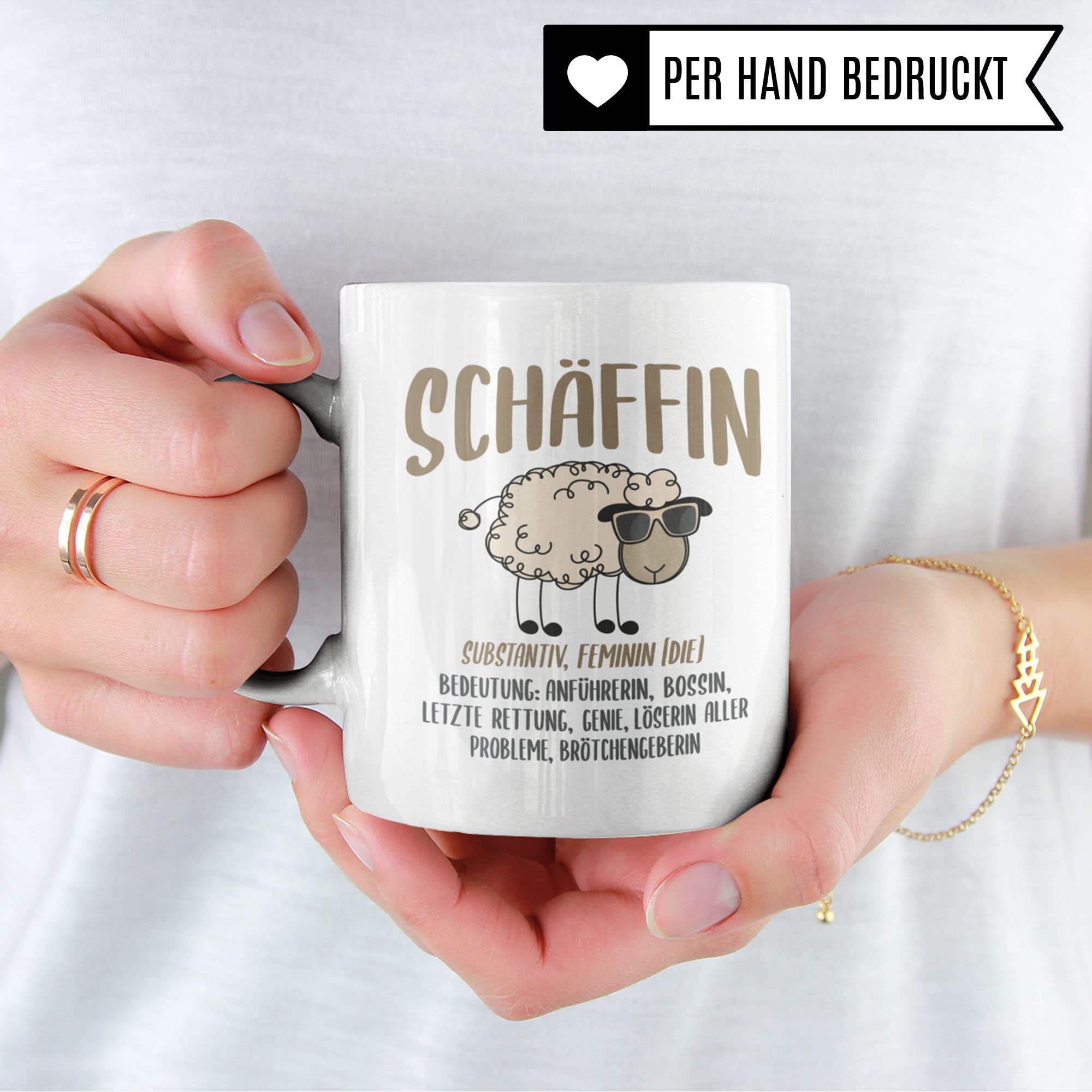 Tasse Chefin Geschenke lustig: Schäffin, Spruch Führungskraft Kaffeebecher Geschenkidee, Kaffeetasse Beförderung Beruf Firma Vorgesetzte Teetasse Schaf Abschied Danke Frauen Becher