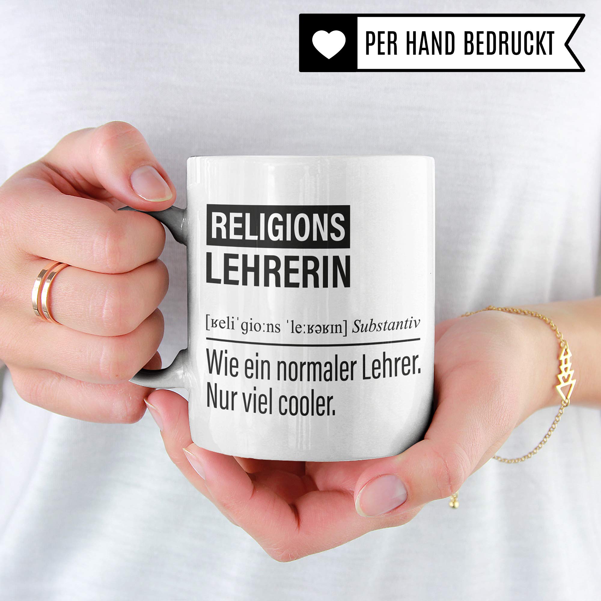 Religionslehrerin Tasse, Geschenk für Religions-Lehrerin, Kaffeetasse Geschenkidee Lehrerin, Kaffeebecher Lehramt Schule Religion Unterricht Witz