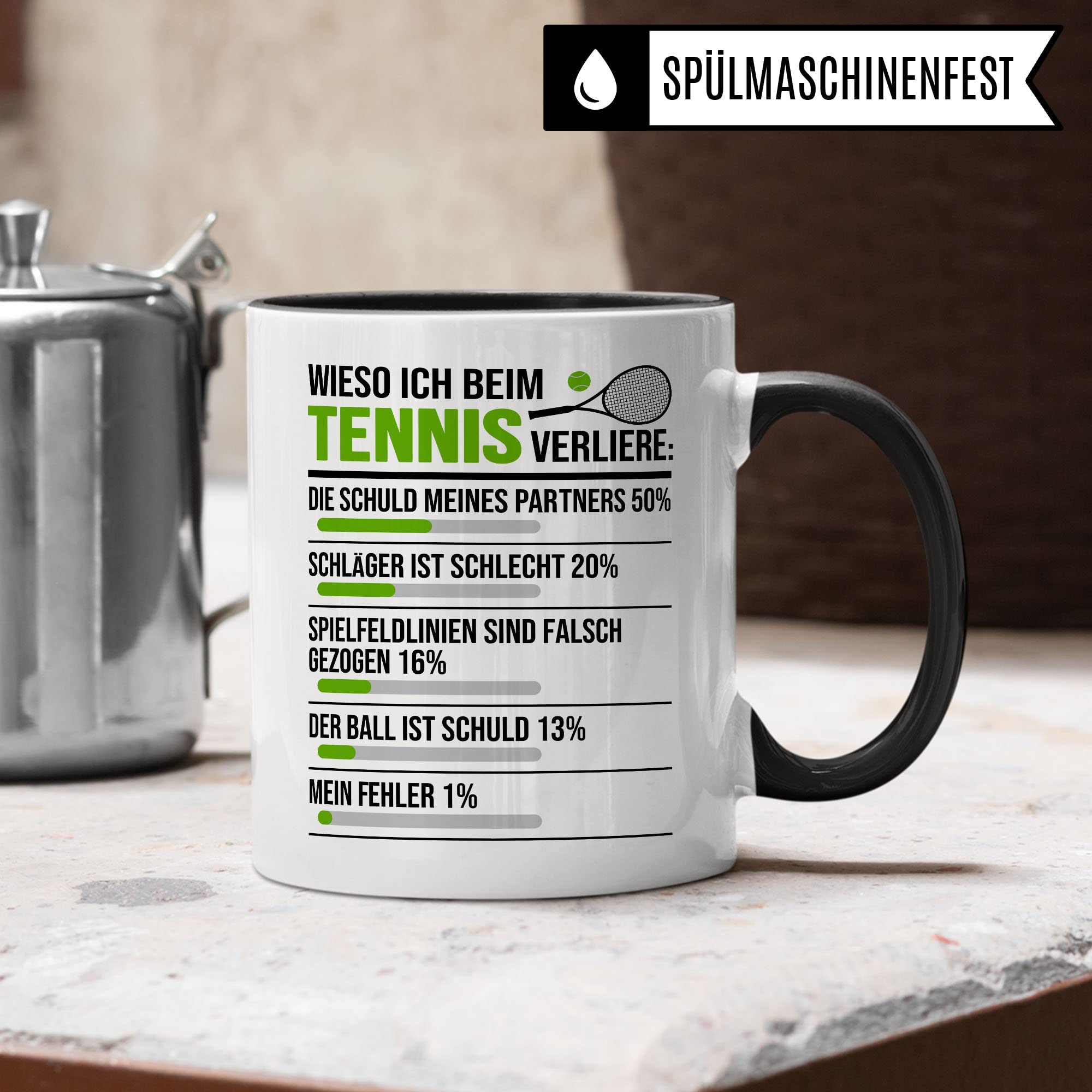 Tennis Tasse, Wieso Ich beim Tennis verliere Tennis-Spruch, Geschenk Tennisspieler Tennis-Spielerin, Tennisprofi Tennisliebhaber, Geschenkidee Kaffeetasse Kollegen Spielpartner