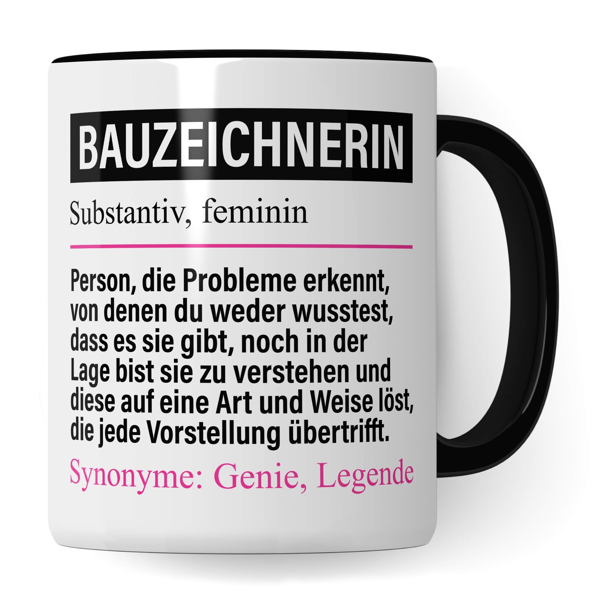 Pagma Druck Tasse Bauzeichnerin lustig, Bauzeichnerin Geschenk, Spruch Bauzeichnung Hochbau Kaffeebecher Geschenkidee, Kaffeetasse Beruf Teetasse Hochbauzeichnerin Becher