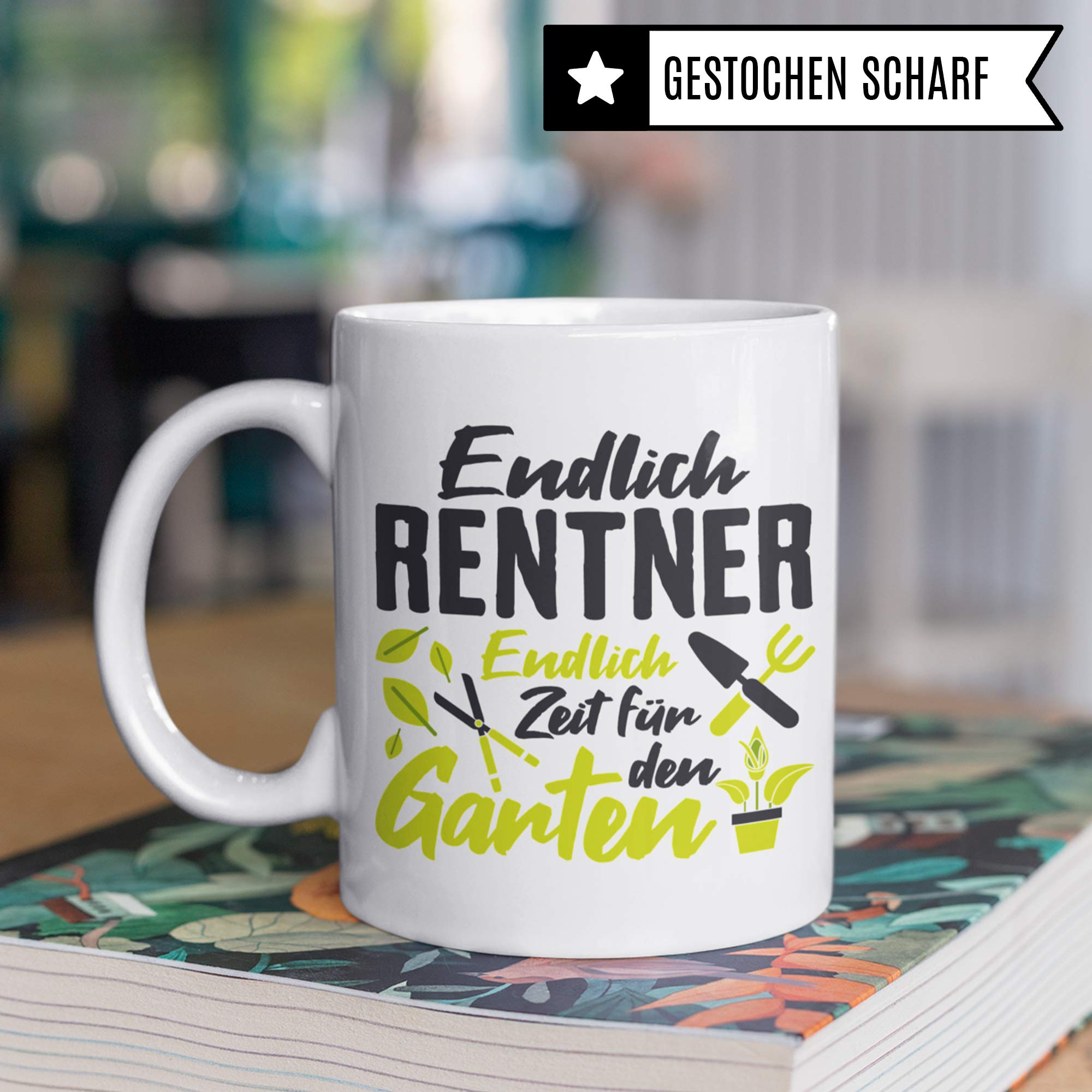 Pagma Druck Tasse Rentner Geschenk Garten, Rente Geschenkidee, Ruhestand Spruch Becher Gärtner, Kaffeetasse Renteneintritt Gartenarbeit Hobbygärtner Pensionierung (Weiß/Weiß)