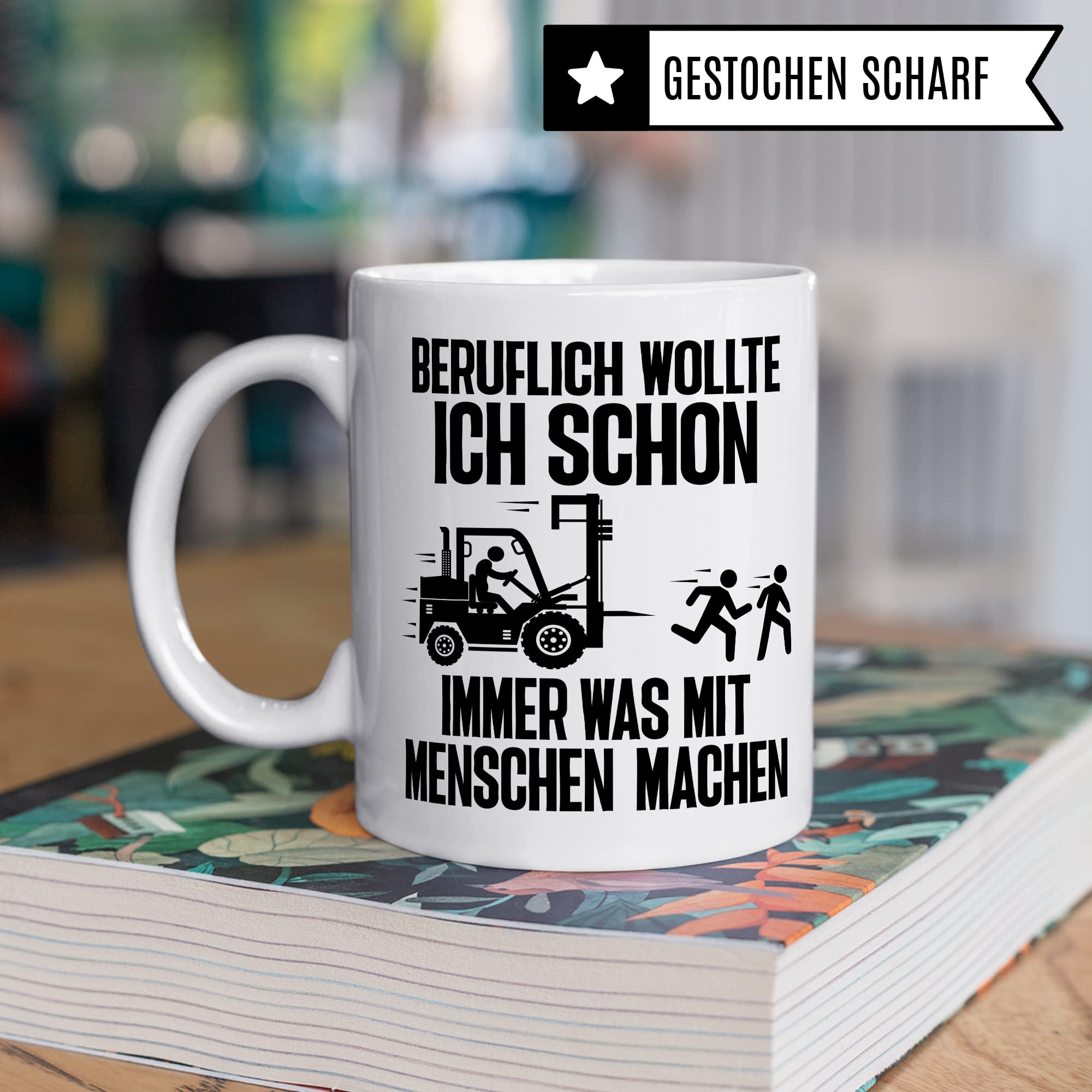 Lagerist Tasse mit Spruch lustig Staplerfahrer Geschenk Gabelstapler-Fahrer Kaffee-Becher böser Humor Kaffeebecher Lagerarbeiter Lagerlogistiker Geschenkidee