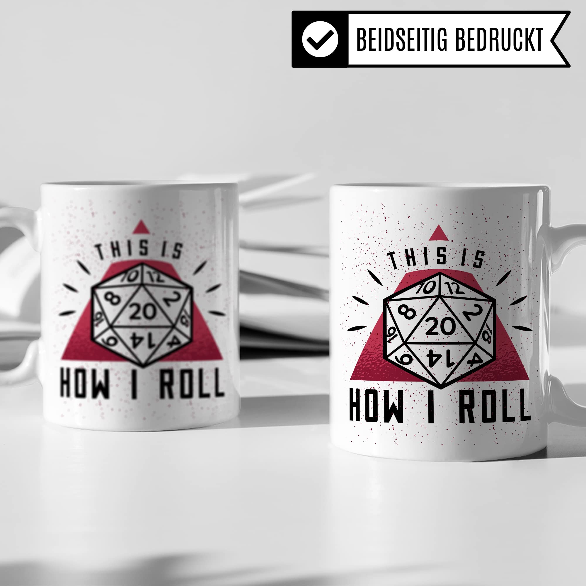 DnD Roleplay Tasse, This is how I roll Spruch, Rollenspiel Spruch D20 Dice Geschenkidee, Pen & Paper Tabletop D20 Würfel Motiv - RPG Dungeon Kaffee-Becher