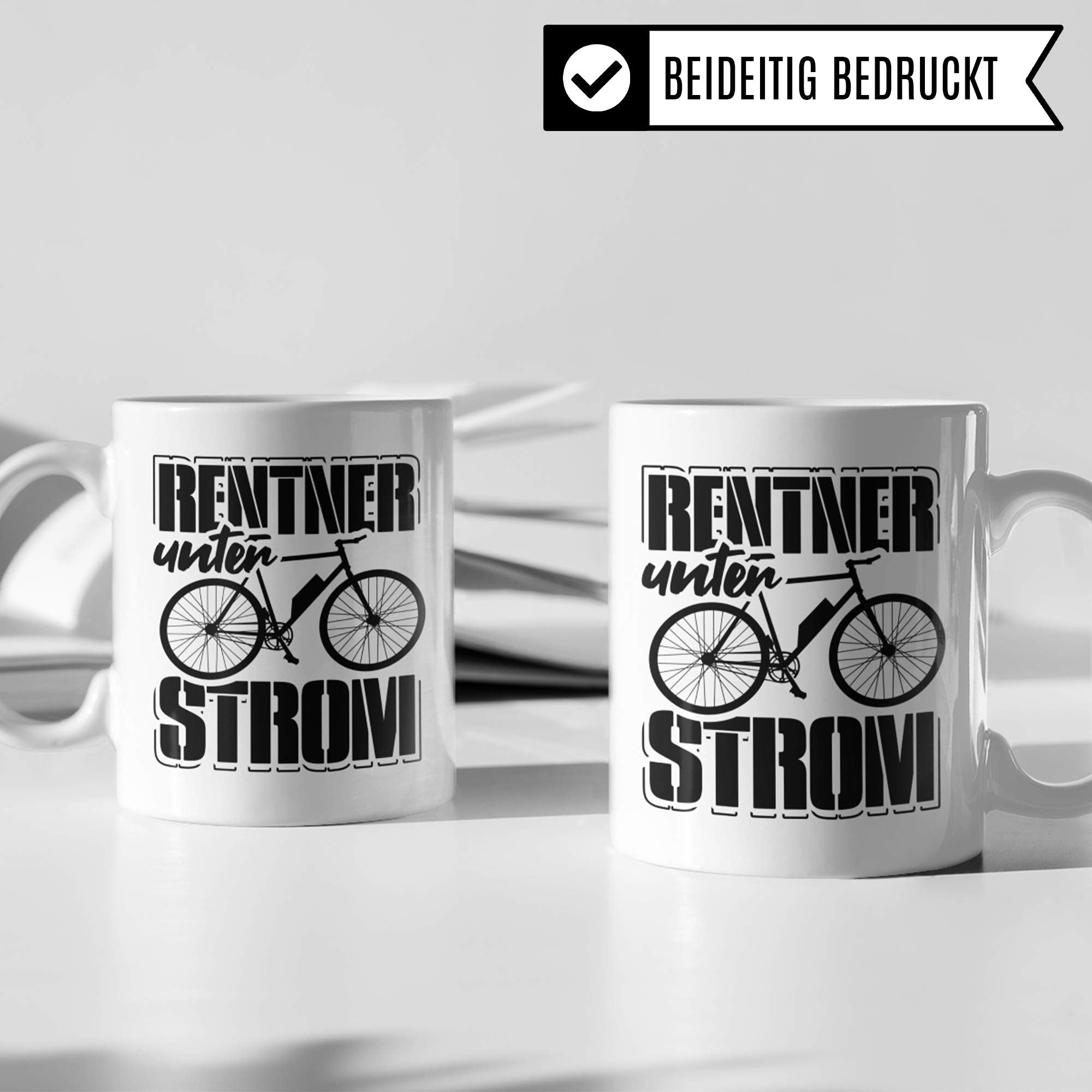 Pagma Druck Tasse EBike, Rentner Geschenke für E Bike Fahrer Ruhestand, Fahrrad Elektrorad Rente Renteneintritt Geschenkidee, Rentenbeginn E-Bike Becher Kaffeetasse