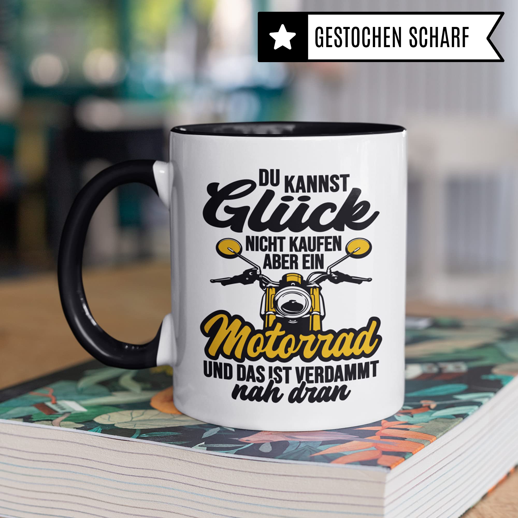 Motorrad Tasse Männer - Geschenke für Motorradfahrer - Du kannst Glück nicht kaufen aber ein Motorrad Becher - Kaffeetasse Sprüche Biker Herren - Kaffeebecher Bike Geschenkidee