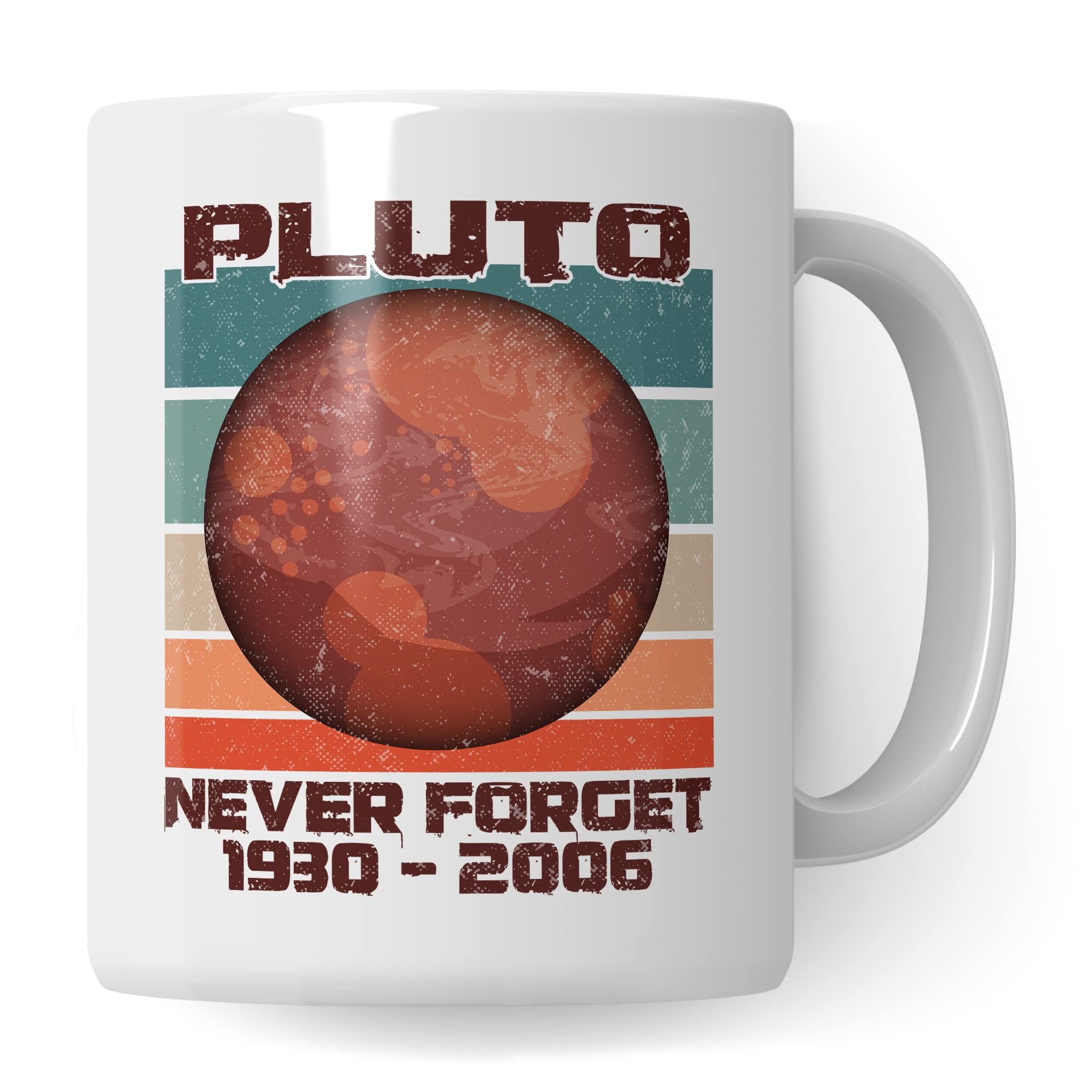 Tasse Pluto Never Forget 1930 2006, Astronomie Weltraum Space Geschenk, Kaffeetasse mit Planet Aufdruck, Kaffeebecher Weltall Raumfahrt Sonnensystem für Astronomen