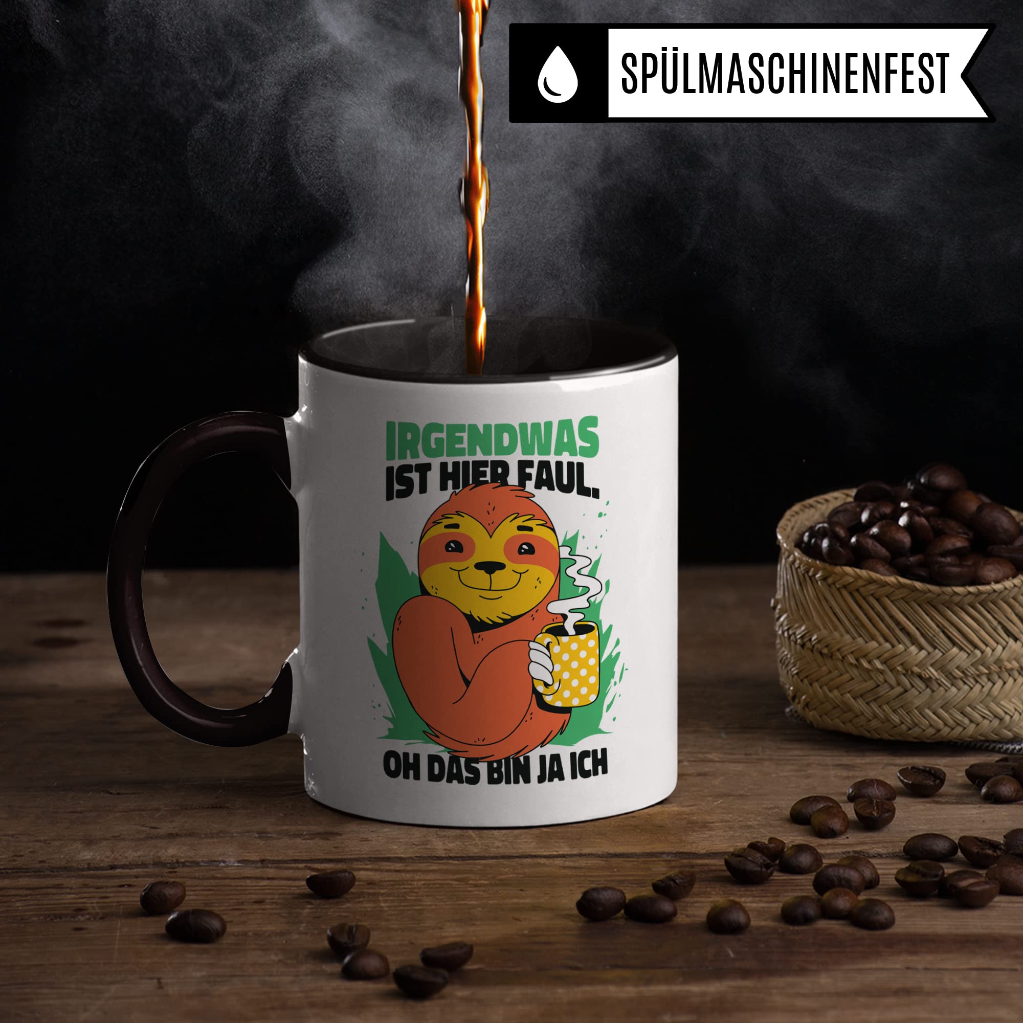 Faultier Tasse mit Spruch lustig, Geschenk witzig Männer Frauen Faulheit Kaffeetasse, Faul Schlafen Morgenmuffel Langschläfer Geschenkidee Kaffee-Becher