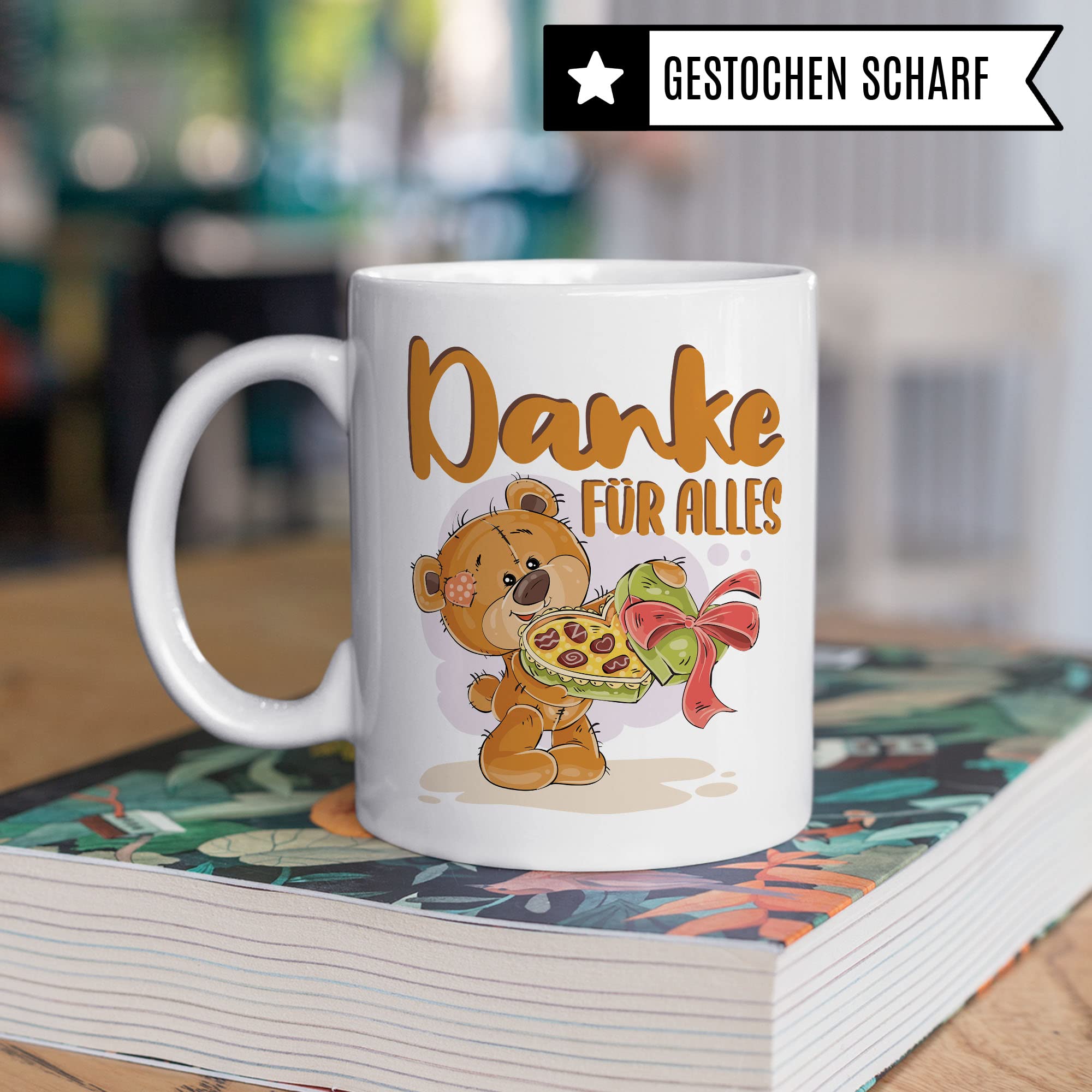 Tasse Danke für Alles Geschenk Bär lustig Spruch Geschenk Kaffeetasse Dankeschön Kleinigkeit Dankessprüche Frauen Kollegin Teetasse Freundin Kaffee-Becher