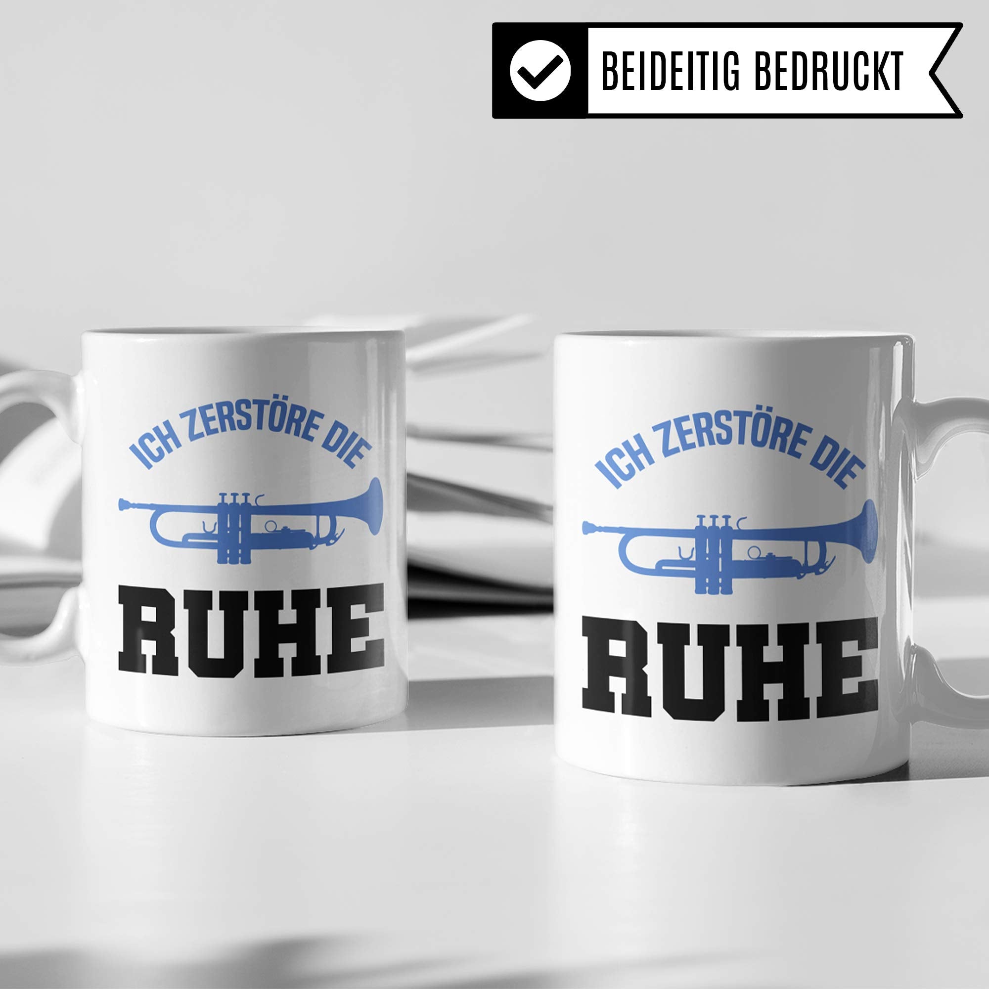 Pagma Druck Tasse Trompete, Trompeter Musiker Geschenke, Geschenkidee für Trompetenspieler Becher, Instrument Musik Blechbläser Blasorchester, Deko Kaffeetasse