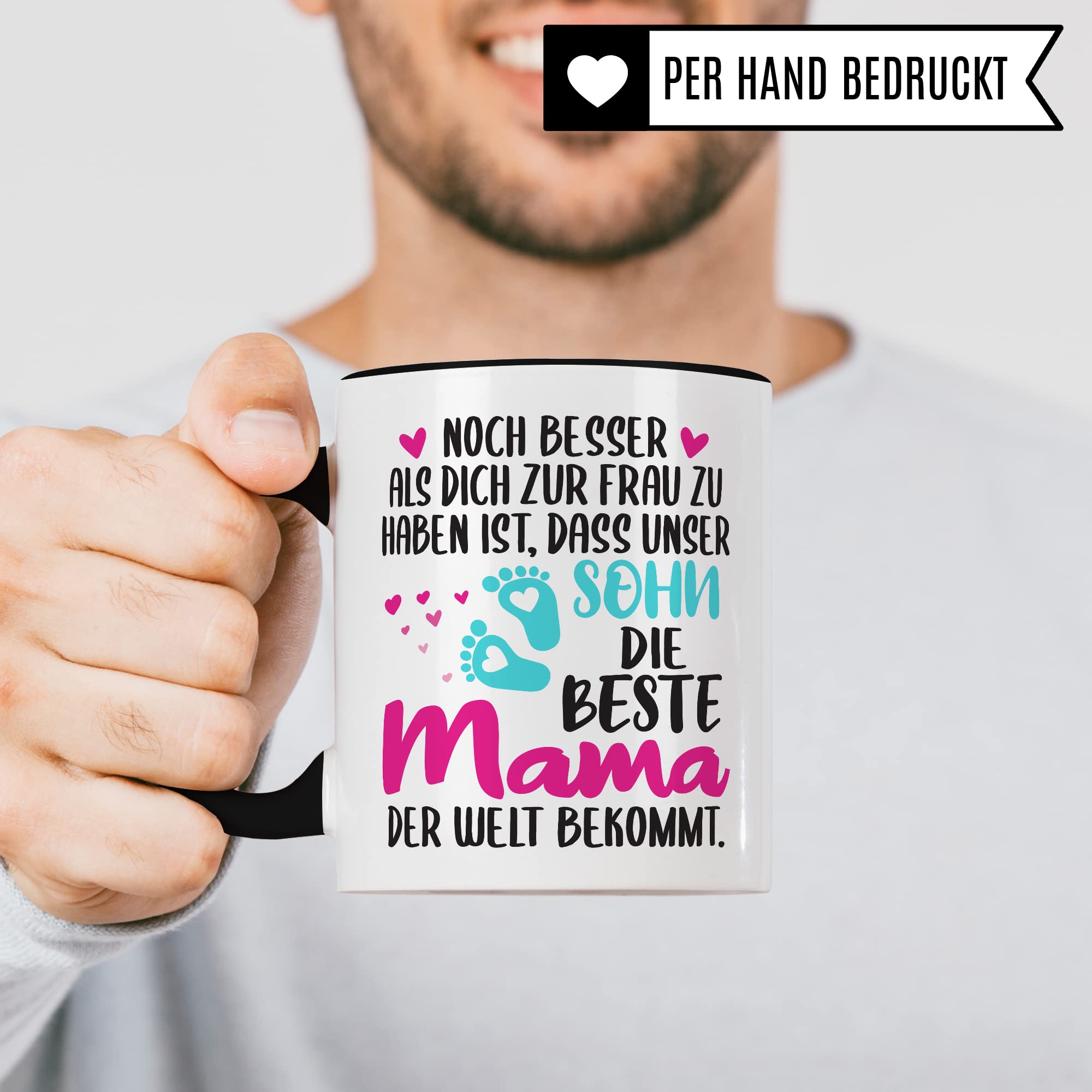 Schwangerschaft Tasse, Noch besser als dich zur Frau zu haben ist, dass unser Sohn die beste Mama der Welt bekommt, Geschenk Schwangere, Geschenkidee werdende Mutter Freundin, Mama 2023 Geschenk