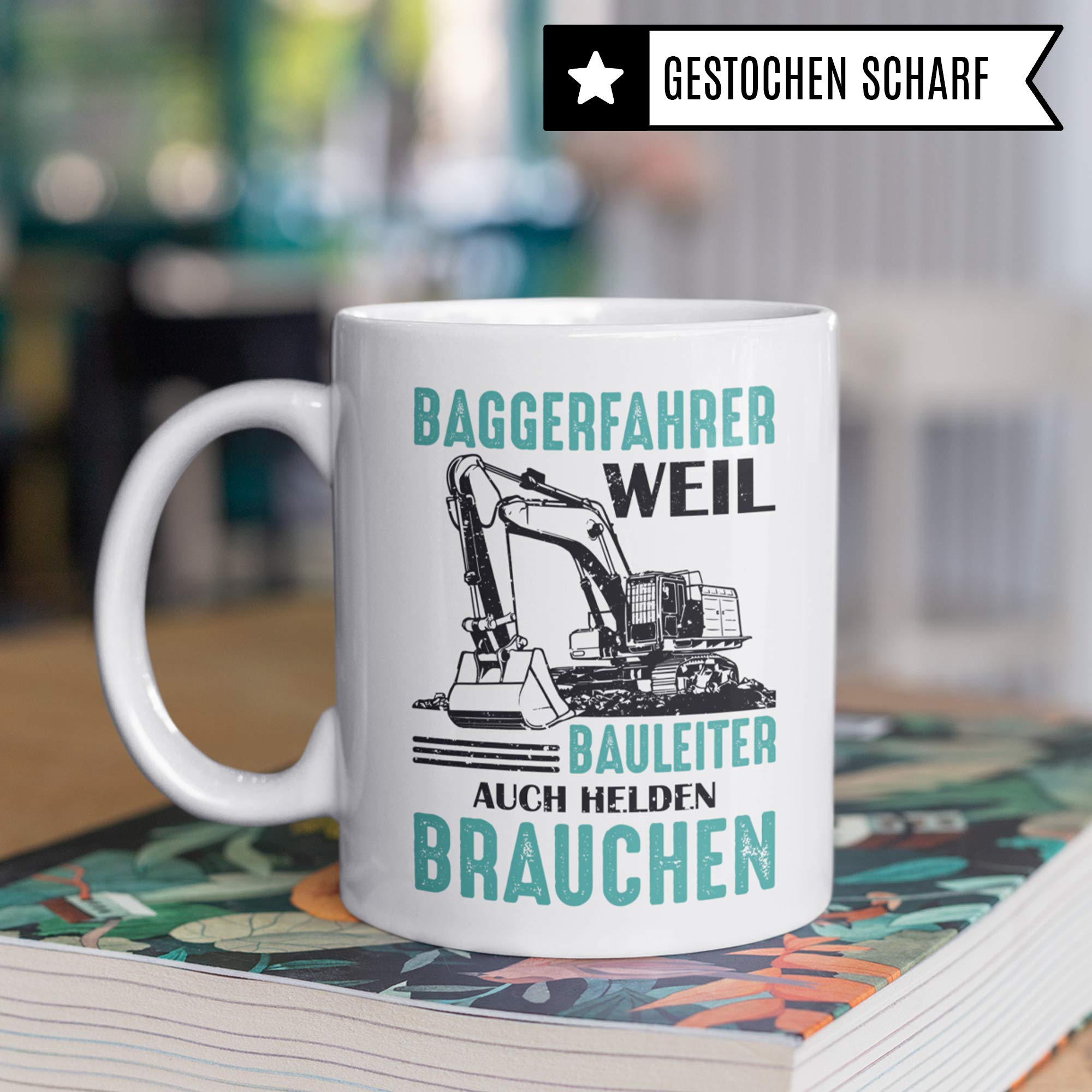 Pagma Druck Baggerfahrer Tasse - Baggerführer Geschenk Spruch Becher Bagger Geschenkidee - Kaffeetasse Baustelle