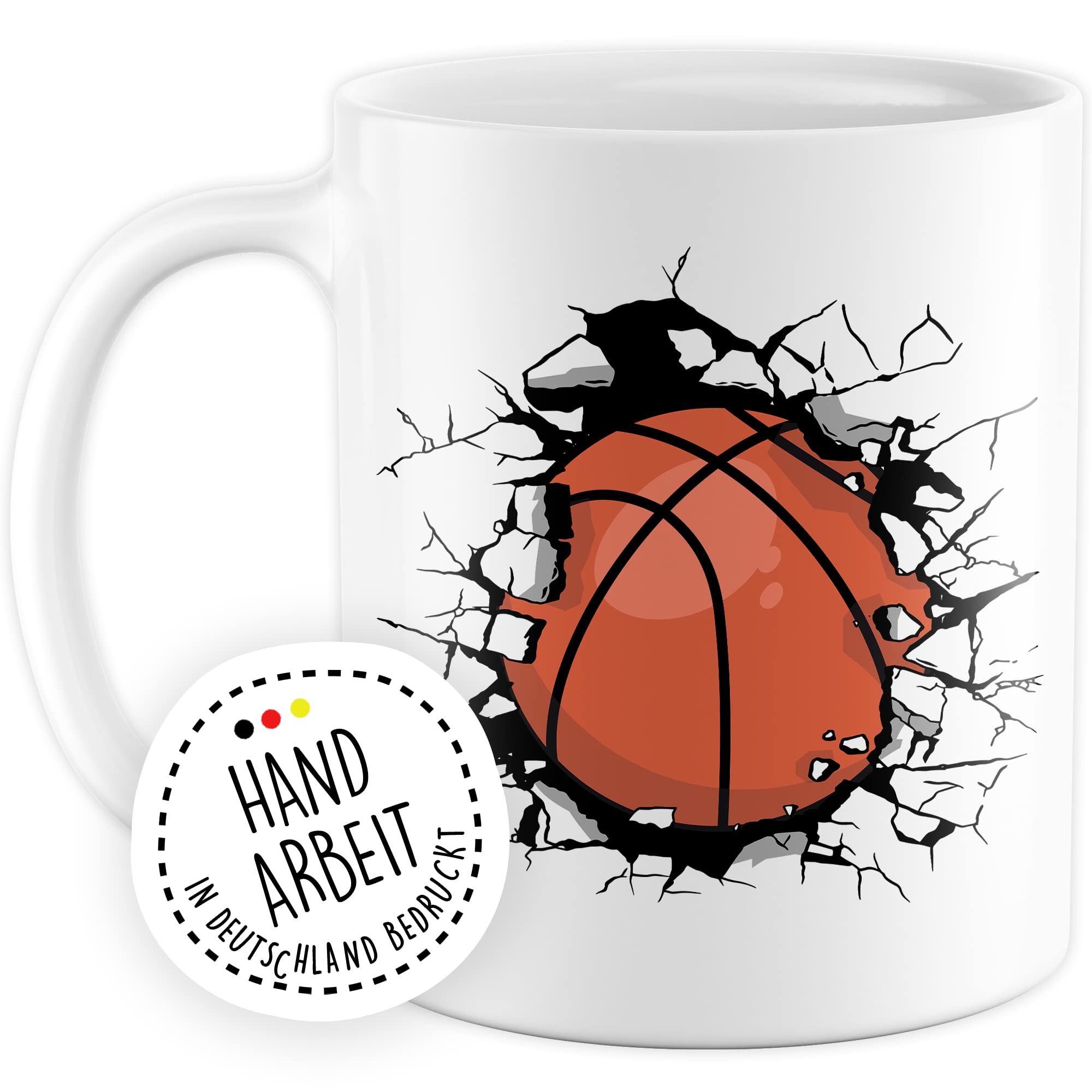 Tasse Basketball Geschenk Kaffee-Becher Geschenkidee Basketballspieler Kaffeetasse mit Motiv Basketballer NBA Teetasse Becher Sport Basketball-Fan