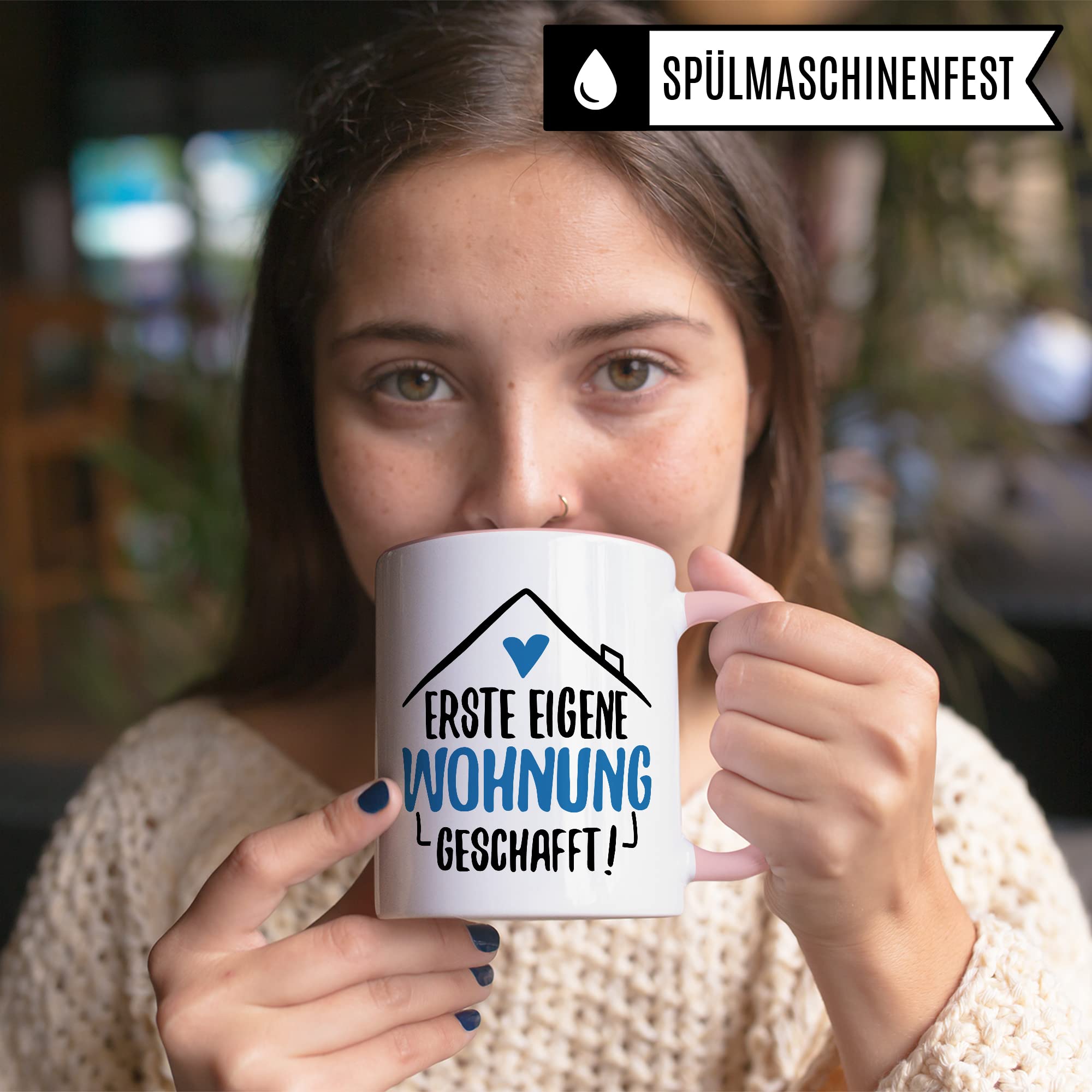 Tasse Eigene Wohnung Erste Wohnung Kaffee-Becher Wohnung Kaffeetasse Geschenk Geschenkidee Einweihungsparty Auszug Umzug Teetasse Ausziehen Eltern Ausstattung Geschirr