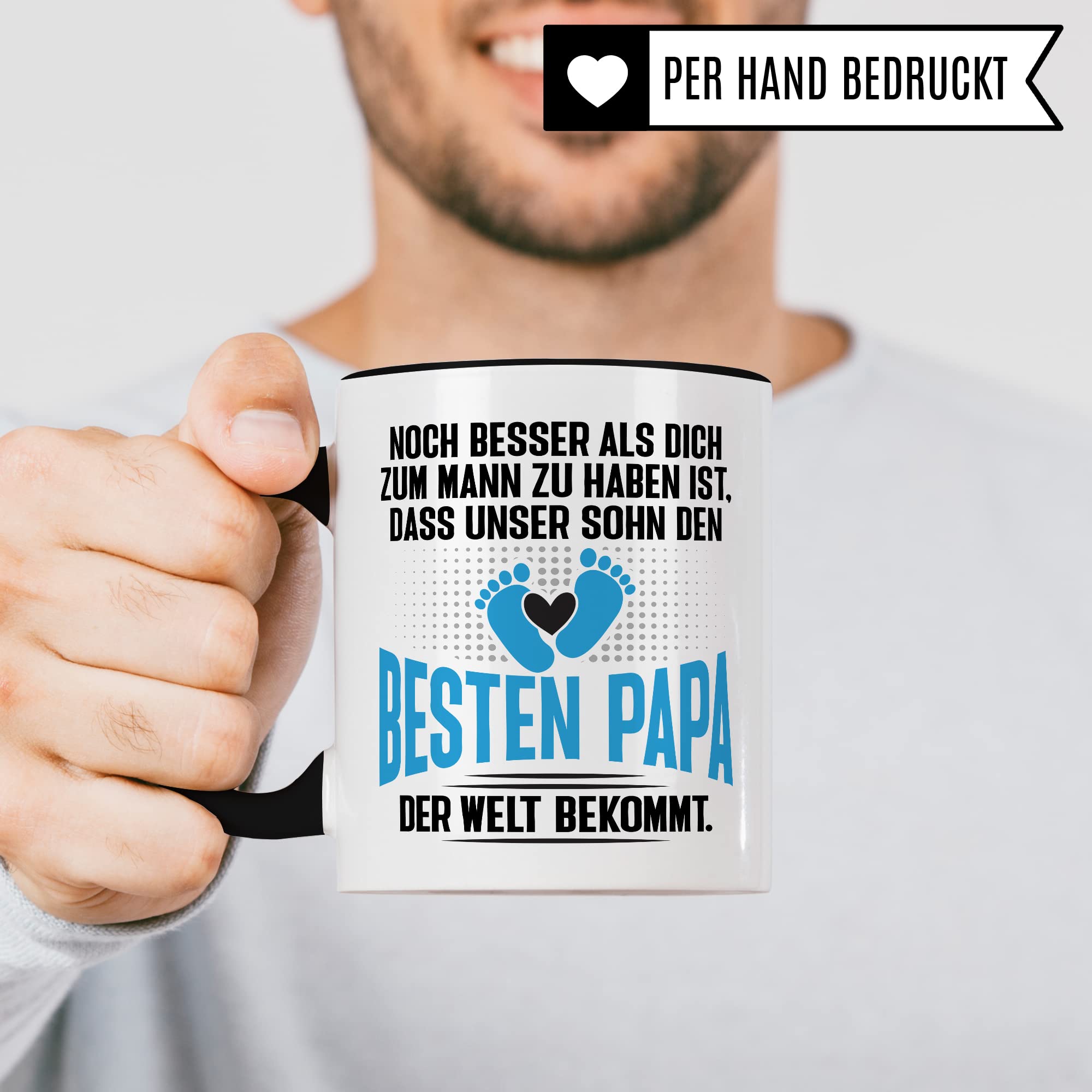 Tasse Papa Geschenk - werdender Papa Schwangerschaft - Noch besser als dich zum Mann zu haben ist, dass unser Sohn den besten Papa der Welt bekommt - Ehemann werdender Vater Kaffee-Becher