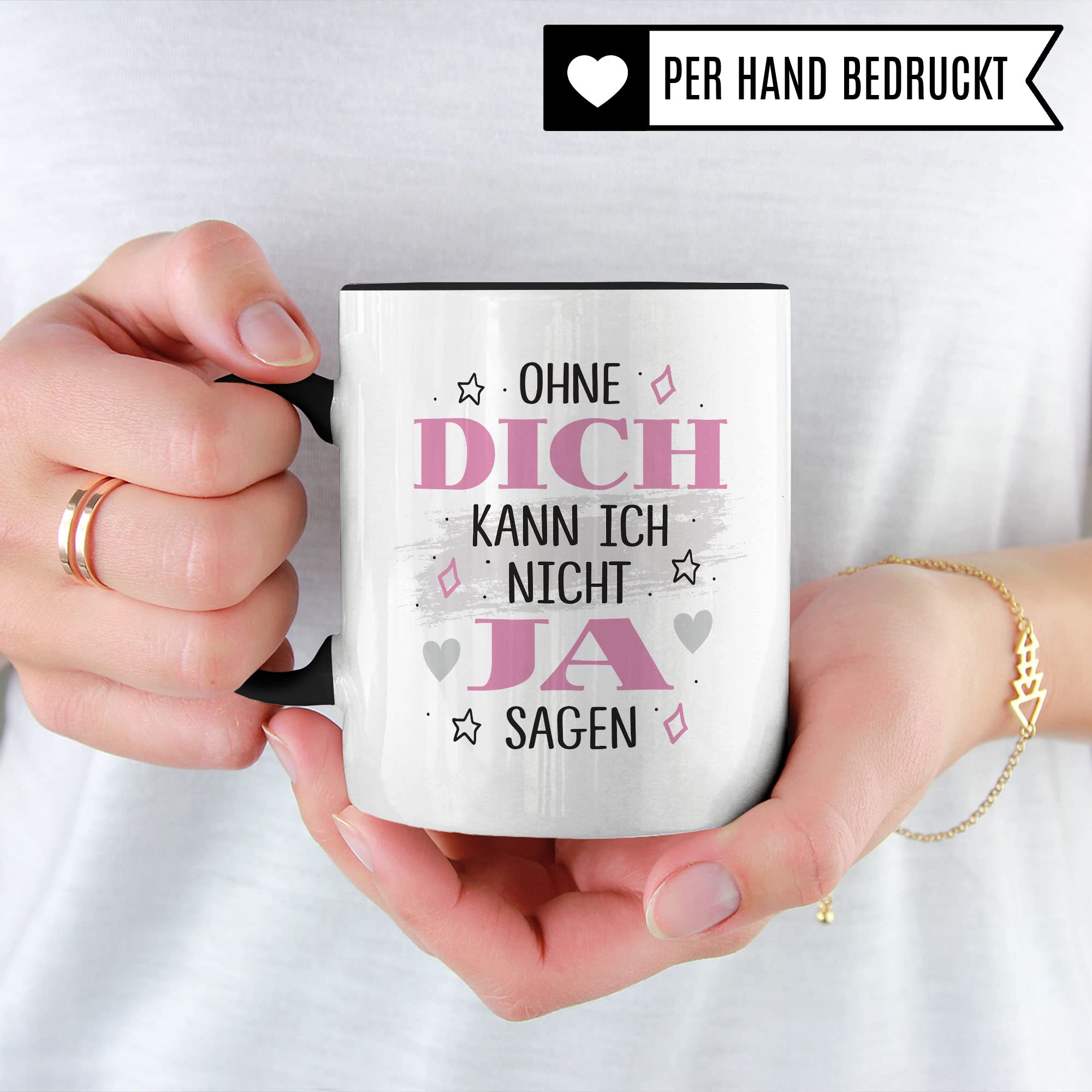 Trauzeugin fragen Tasse Trauzeuge fragen Ohne dich kann ich nicht JA sagen Spruch Geschenk Trauzeugin Trauzeuge süßes Motiv schöne Geschenkidee Kaffeetasse Teebecher Hochzeit