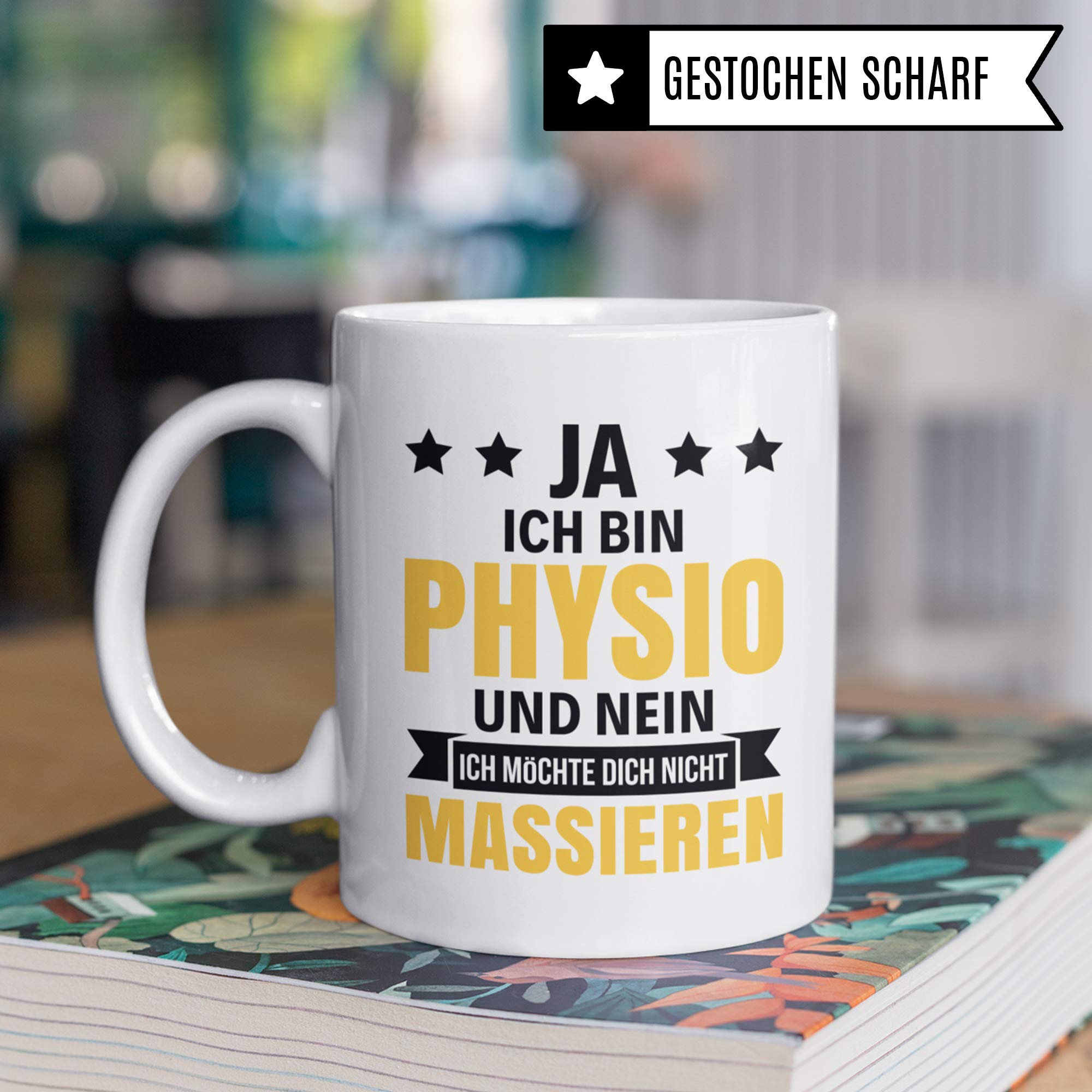 Pagma Druck Tasse Physiotherapie, Physiotherapeuten Geschenke Becher, Kaffeetasse Physiotherapeutin Geschenkidee Spruch, Kaffeebecher Krankengymnastik Physio Motiv