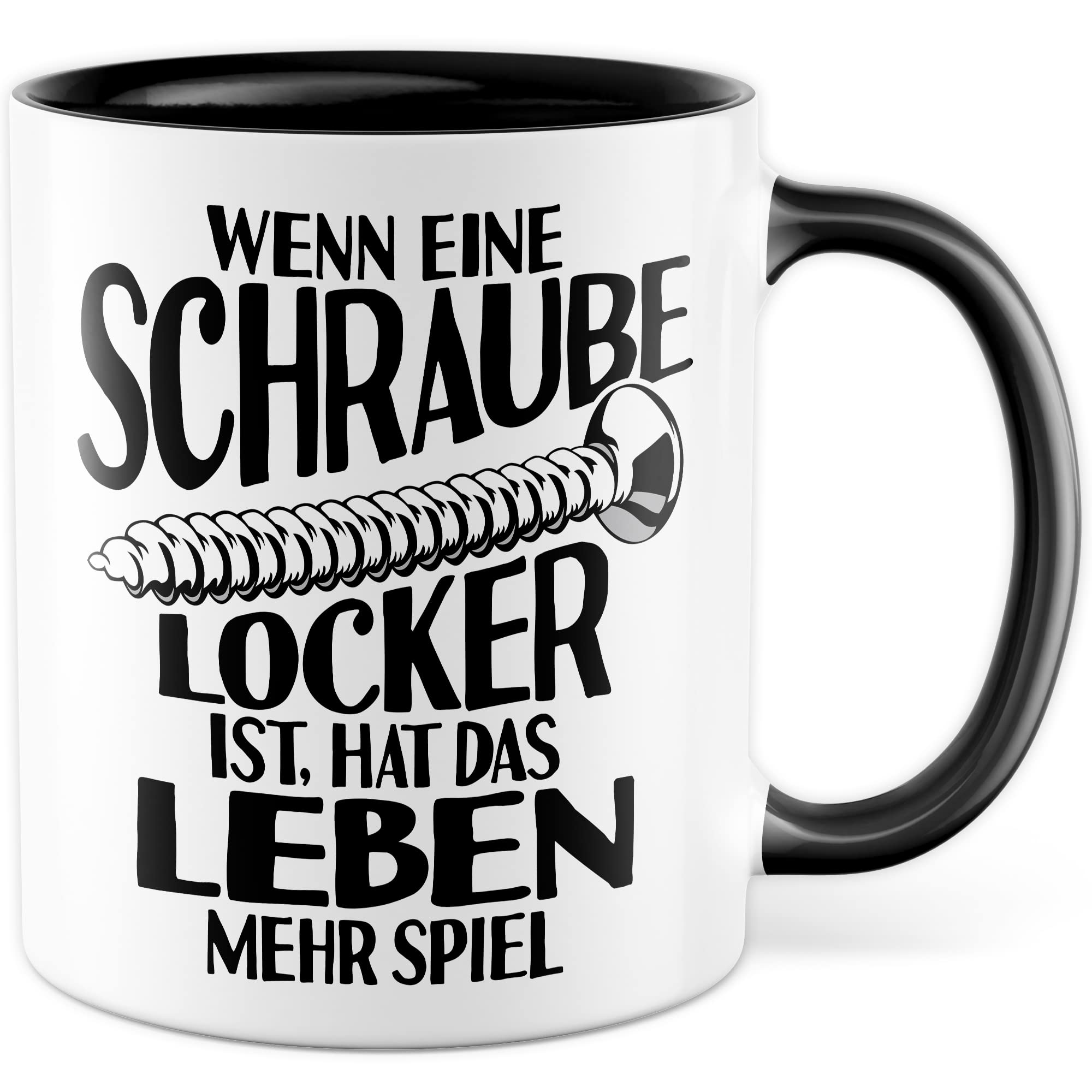 Handwerker Tasse Schrauben Kaffeetasse Mechatroniker Kaffee-Becher Schraube locker Männer Teetasse Geschenk Werkstadt Geschenkidee