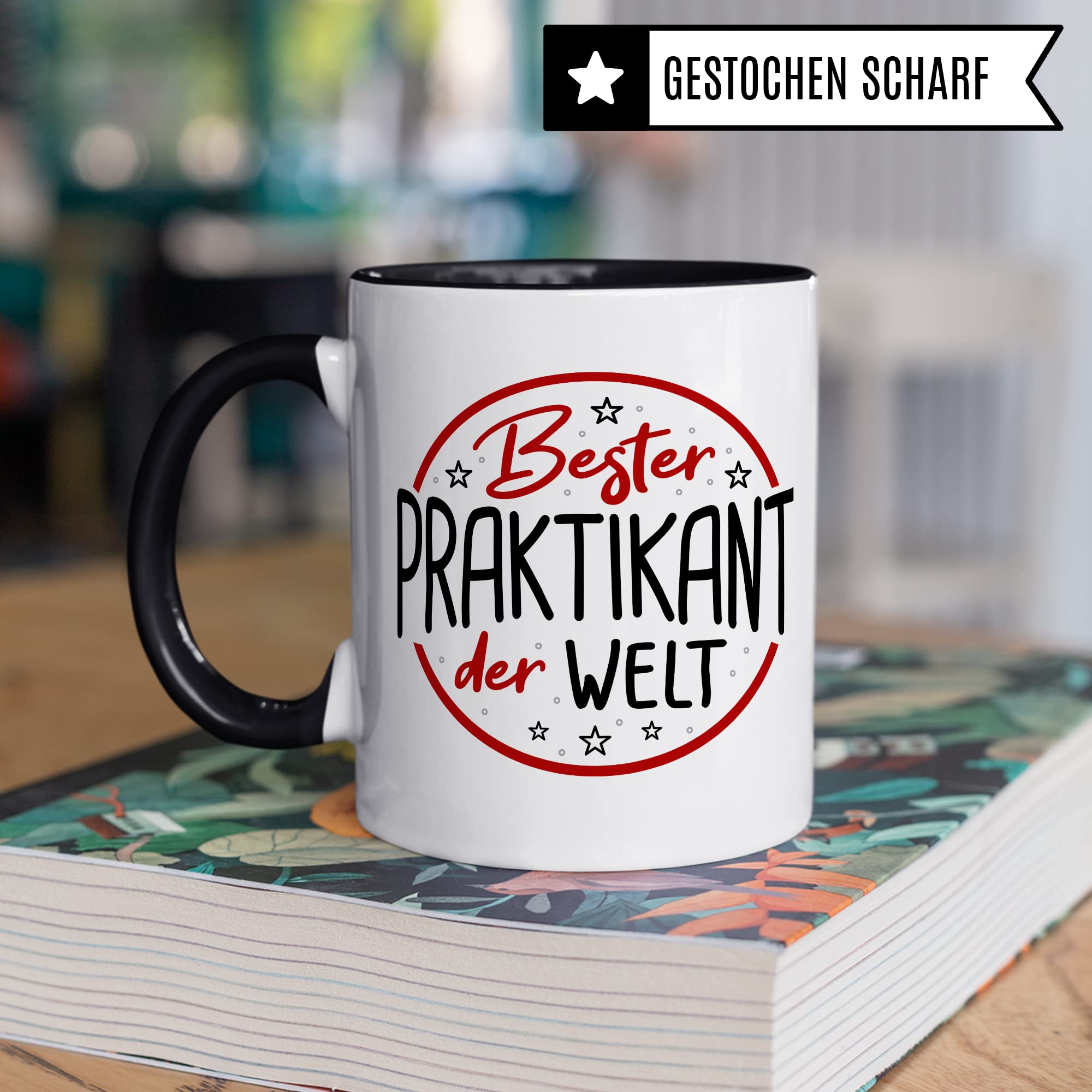 Tasse Praktikant, Bester Praktikant Geschenkidee vollendetes/begonnenes Praktikum Kaffee-Becher mit Spruch lustig Kaffeetasse Teetasse Lehrling Azubi Geschenk