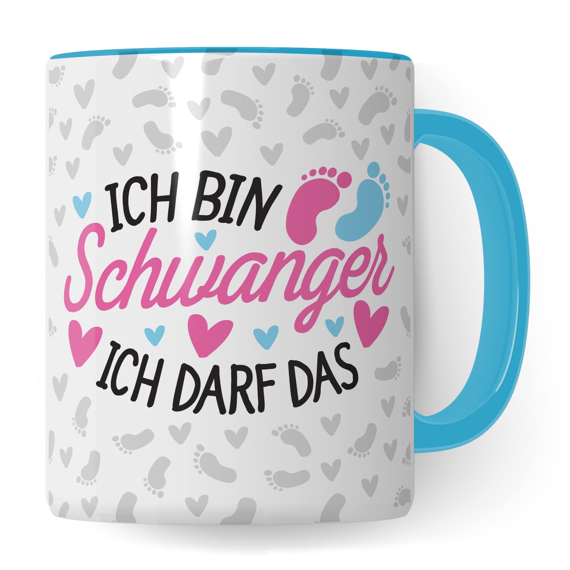 Schwangerschaft Tasse - Ich bin Schwanger Ich darf das - Geschenk für Schwangere schöner Spruch Geschenkidee werdende Mutter Kaffee-Becher