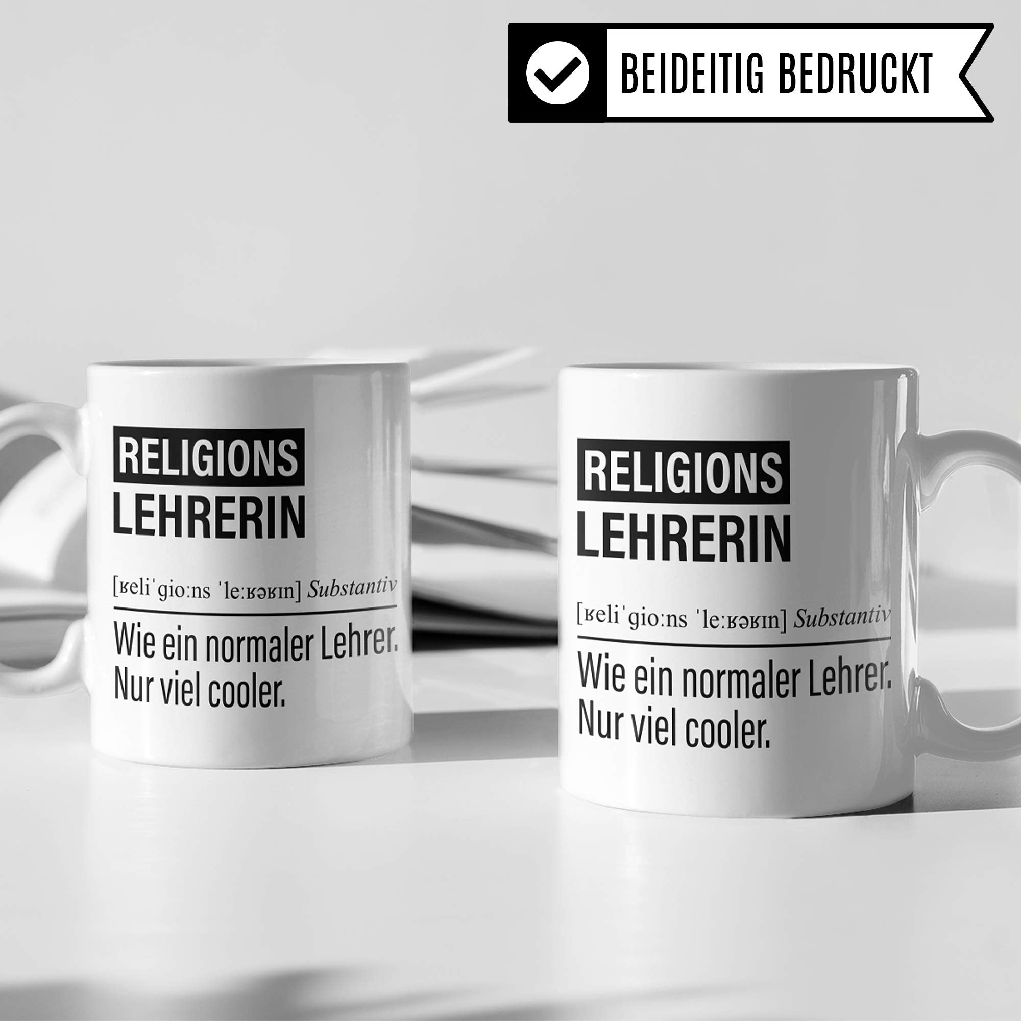 Religionslehrerin Tasse, Geschenk für Religions-Lehrerin, Kaffeetasse Geschenkidee Lehrerin, Kaffeebecher Lehramt Schule Religion Unterricht Witz