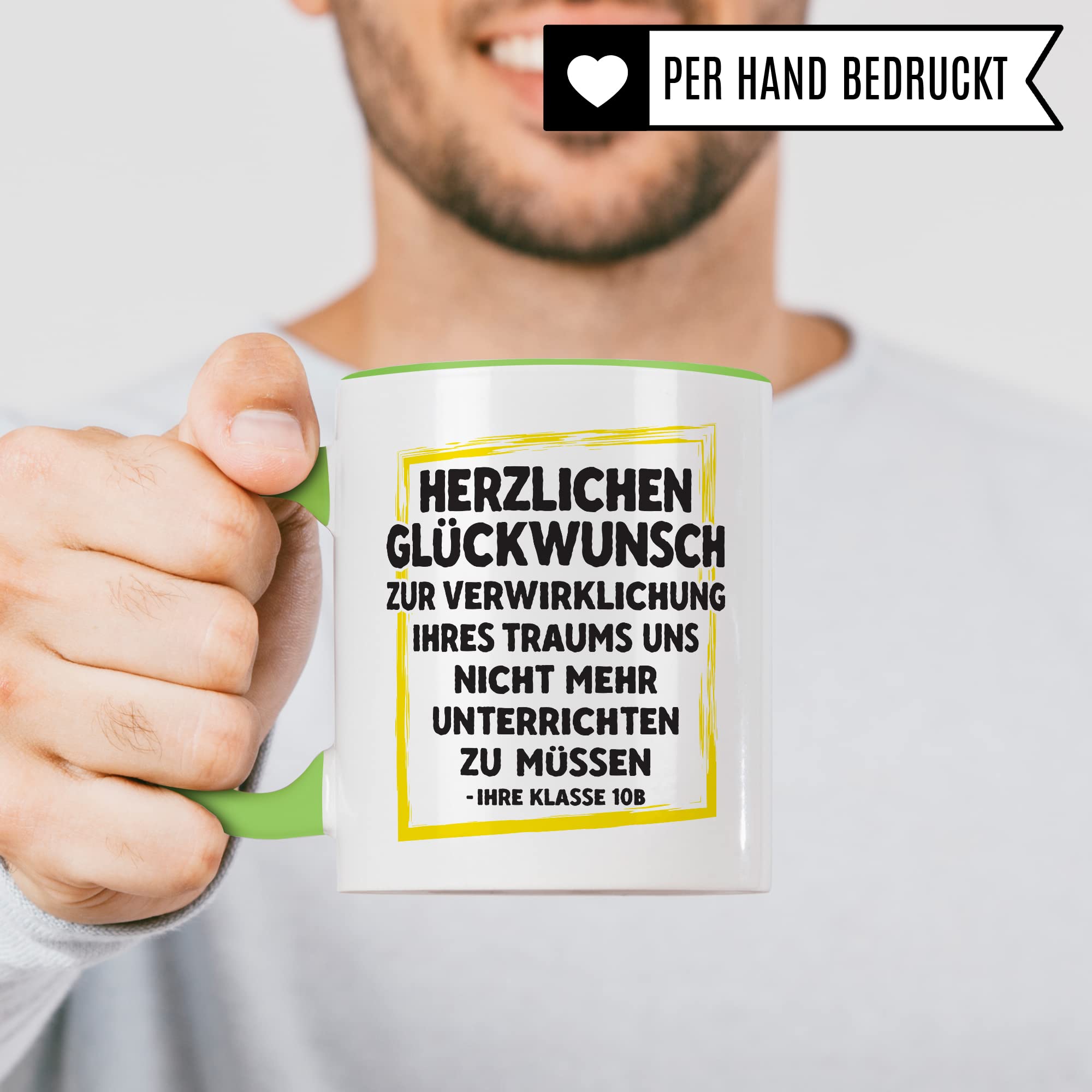 Tasse Lehrer Geschenk lustig personalisiert Lehrerin Kaffee-Tasse Geschenkidee Grundschule Tasse Abschied Abschiedsgeschenk Gymnasium Kaffee-Becher