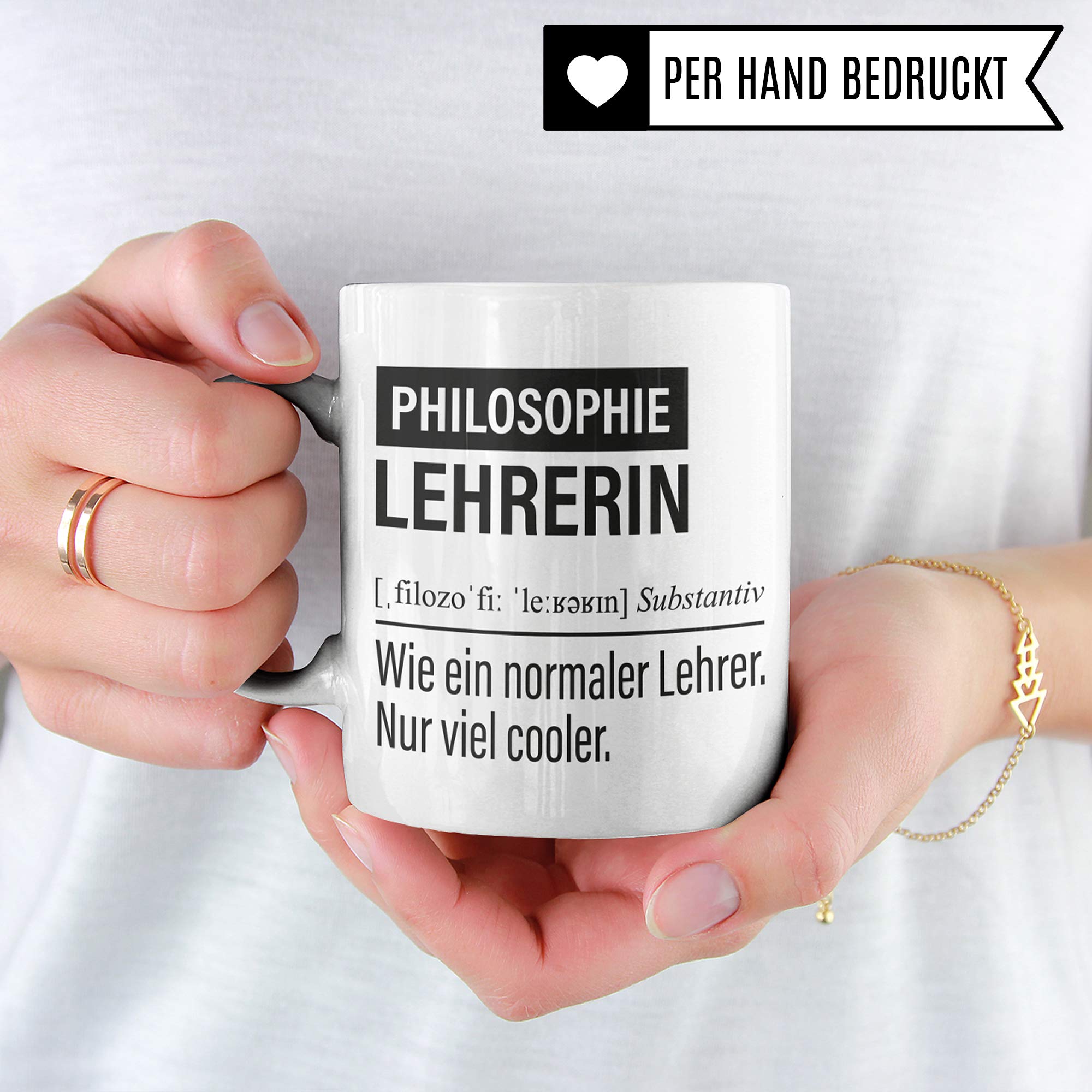 Philosophielehrerin Tasse, Geschenk für Philosophie Lehrerin, Kaffeetasse Geschenkidee Lehrerin lustig, Kaffeebecher Lehramt Schule Philosophie Unterricht Witz