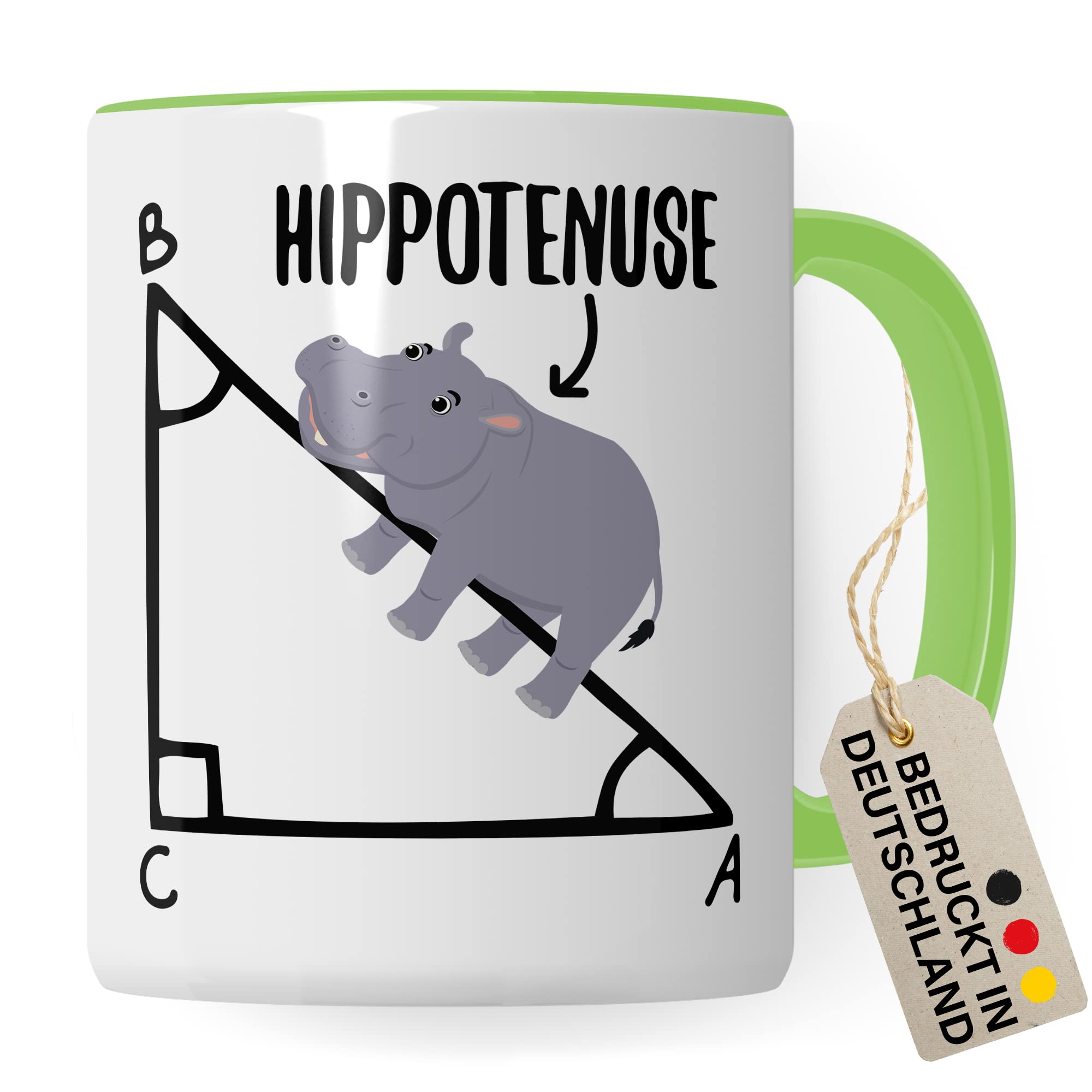 Mathe Tasse Mathematiker Kaffeetasse Hippothenuse lustig Kaffee-Becher Mathe-Lehrer Geschenkidee Sarkasmus Mathematik Mathematikstudent Geschenk Kollegium Lehrerzimmer Pythagoras Nilpferd Flusspferd