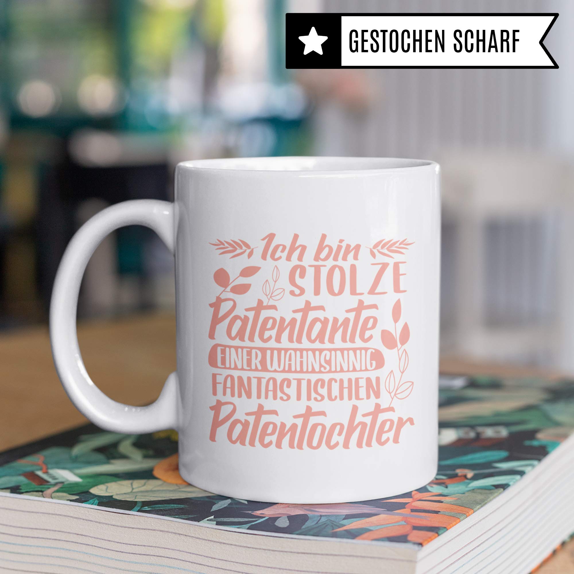 Pagma Druck Tasse Patentante, Taufgeschenke für Paten Becher, Patentante Geschenk Patentochter, Willst du Meine Patentante Sein Kaffeetasse, Patin Taufpatin Patenkind Geschenkidee Kaffeebecher