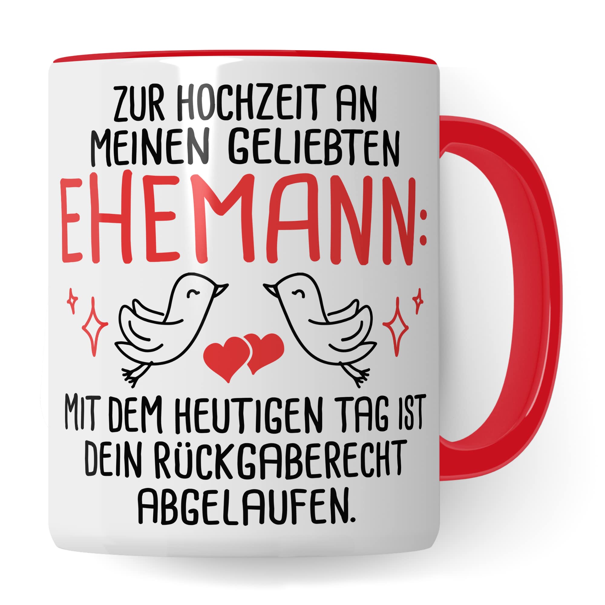 Tasse Ehemann Geschenk, Zur Hochzeit an meinen geliebten Ehemann Geschenkidee Frau Kaffee-Becher Kaffeetasse mit Spruch lustig Hochzeit Trauung Ehepartner Ehegatte