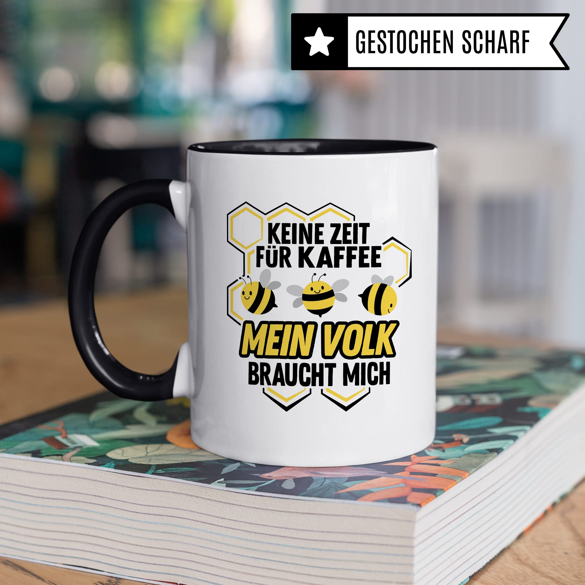 Imker Tasse Bienen Kaffeetasse Biene Kaffee-Becher Imkerei Geschenkidee Teetasse lustig Honig Bienenvolk Keine Zeit für Kaffee mein Volk braucht mich Spruch Witz Humor