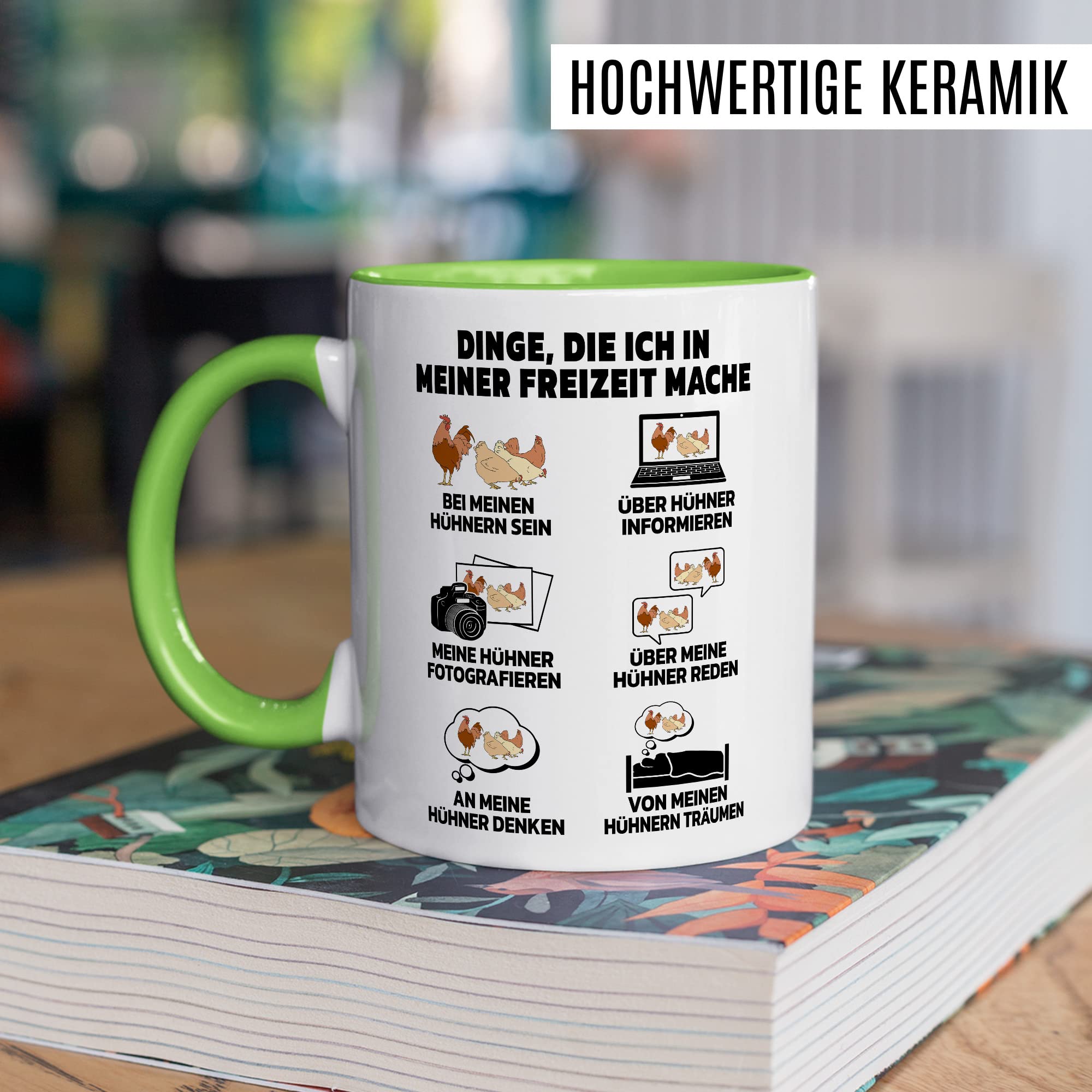 Hühner Tasse Henne Geschenkidee Kaffeetasse Huhn Geschenk für Hühner-Besitzer Kaffeebecher Hahn Becher