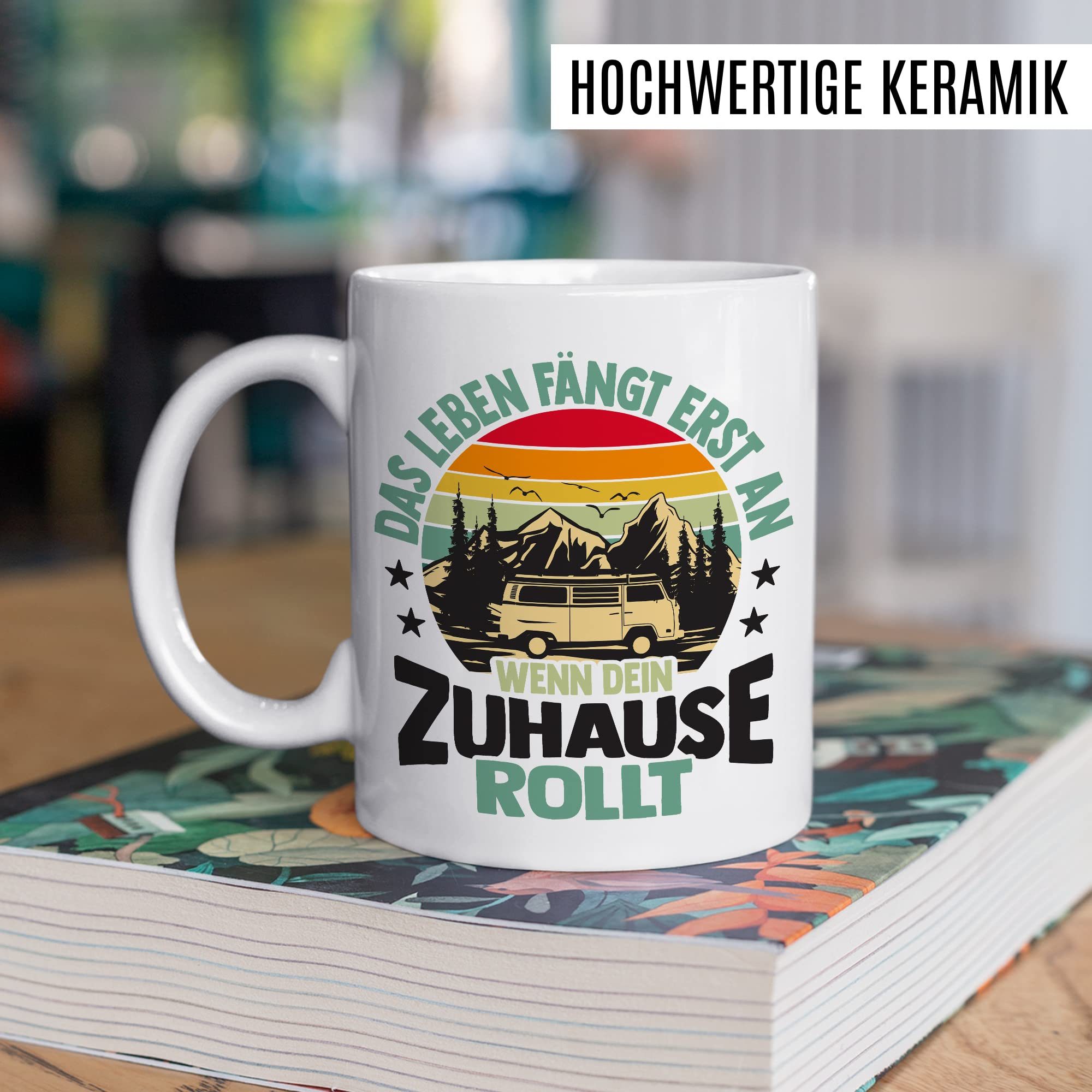 Wohnmobil Tasse Wohnwagen Kaffeetasse Camping Geschenk Camper Kaffee-Becher Geschenkidee Outdoorfans Camperin Campingvan Campingwagen Campingplatz Zelten