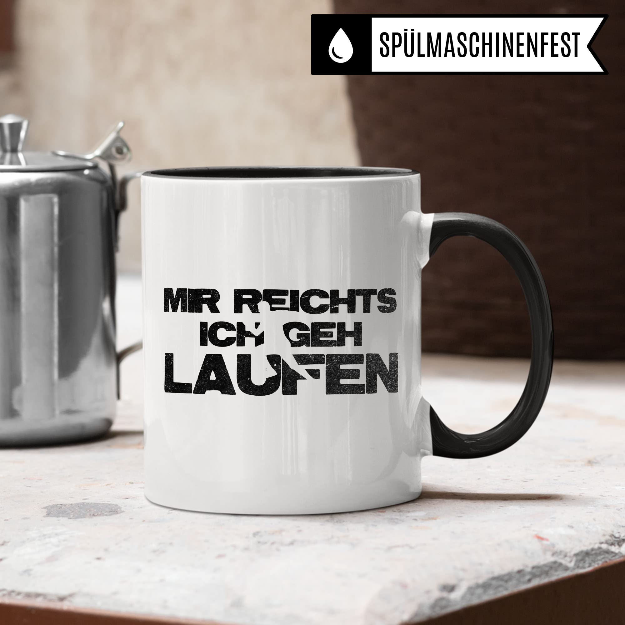 Läufer Tasse Geschenkidee Läuferin Kaffeetasse Humor Witz Geschenk für Jogger Joggerin Kaffeebecher Laufen Becher