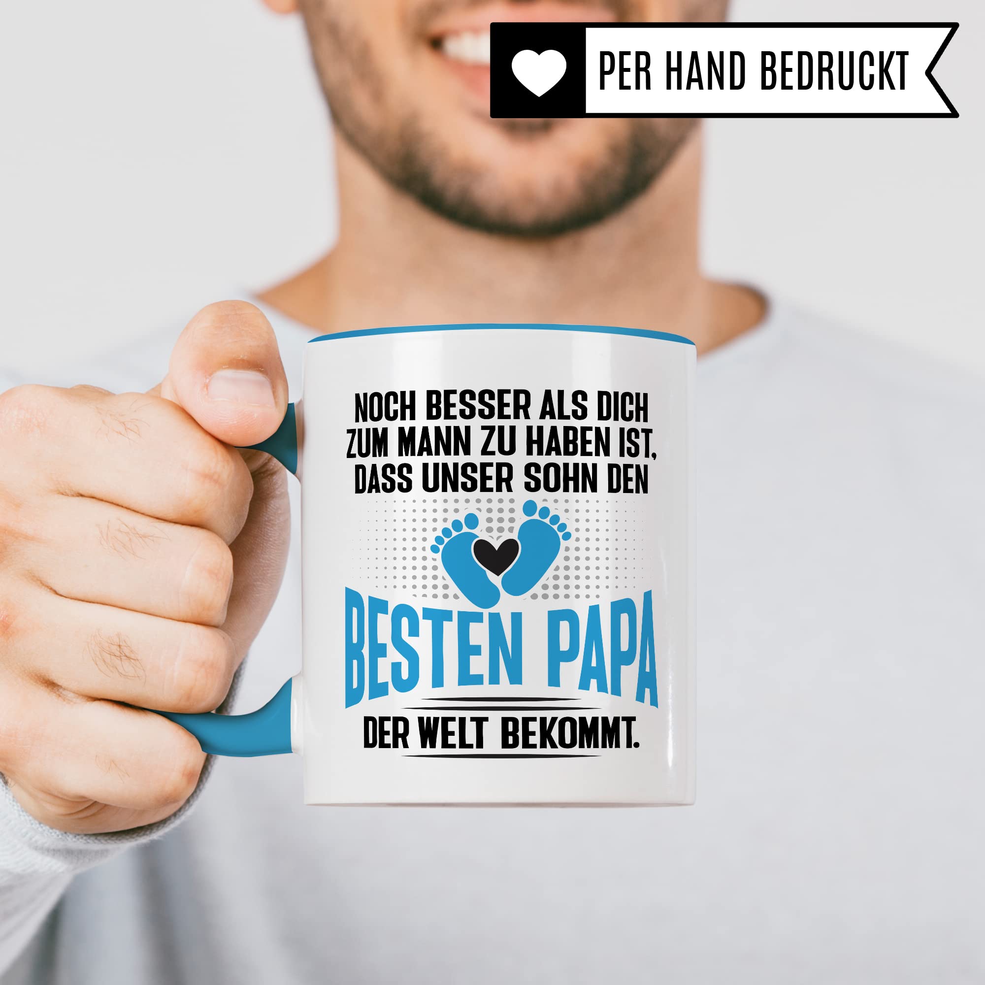 Tasse Papa Geschenk - werdender Papa Schwangerschaft - Noch besser als dich zum Mann zu haben ist, dass unser Sohn den besten Papa der Welt bekommt - Ehemann werdender Vater Kaffee-Becher