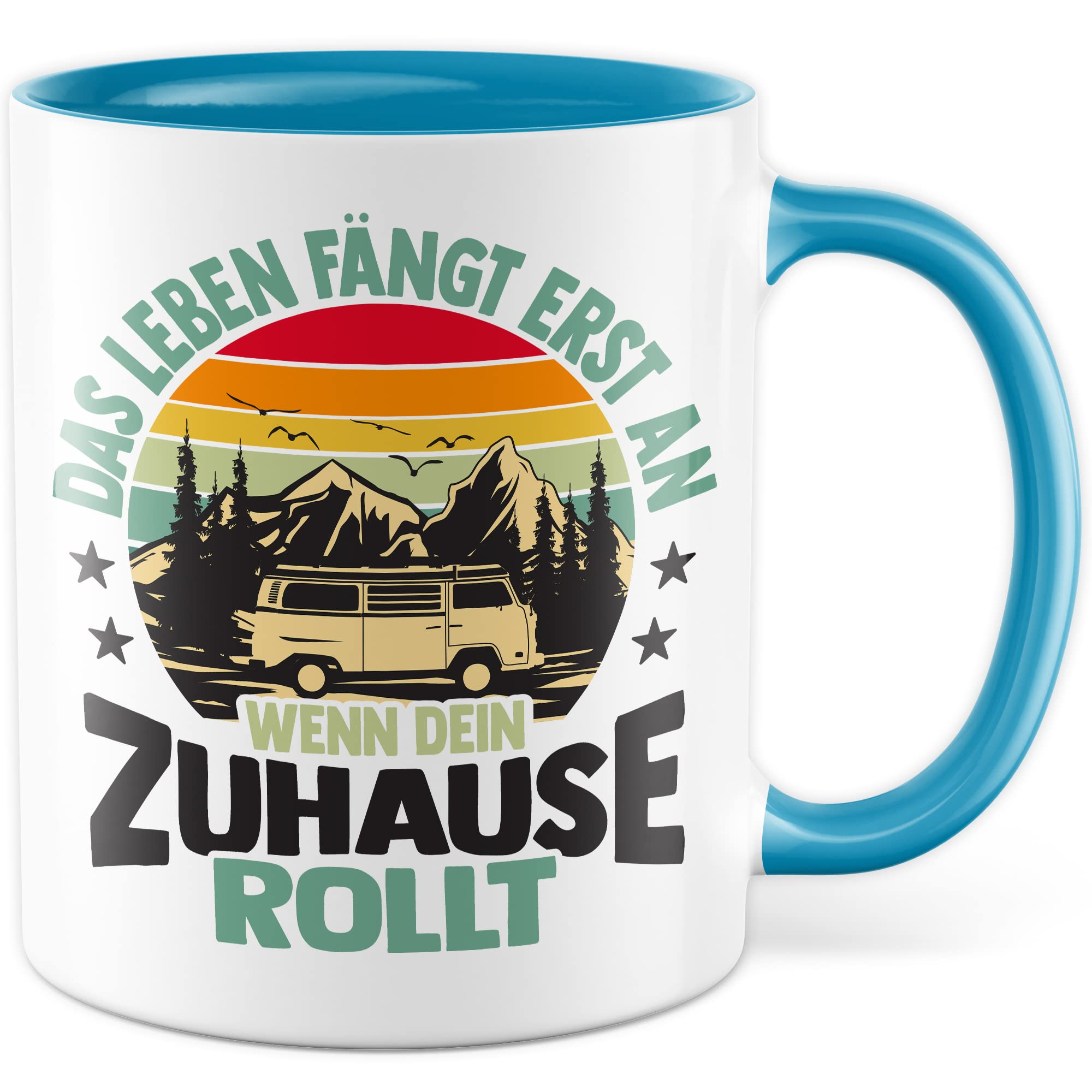 Wohnmobil Tasse Wohnwagen Kaffeetasse Camping Geschenk Camper Kaffee-Becher Geschenkidee Outdoorfans Camperin Campingvan Campingwagen Campingplatz Zelten