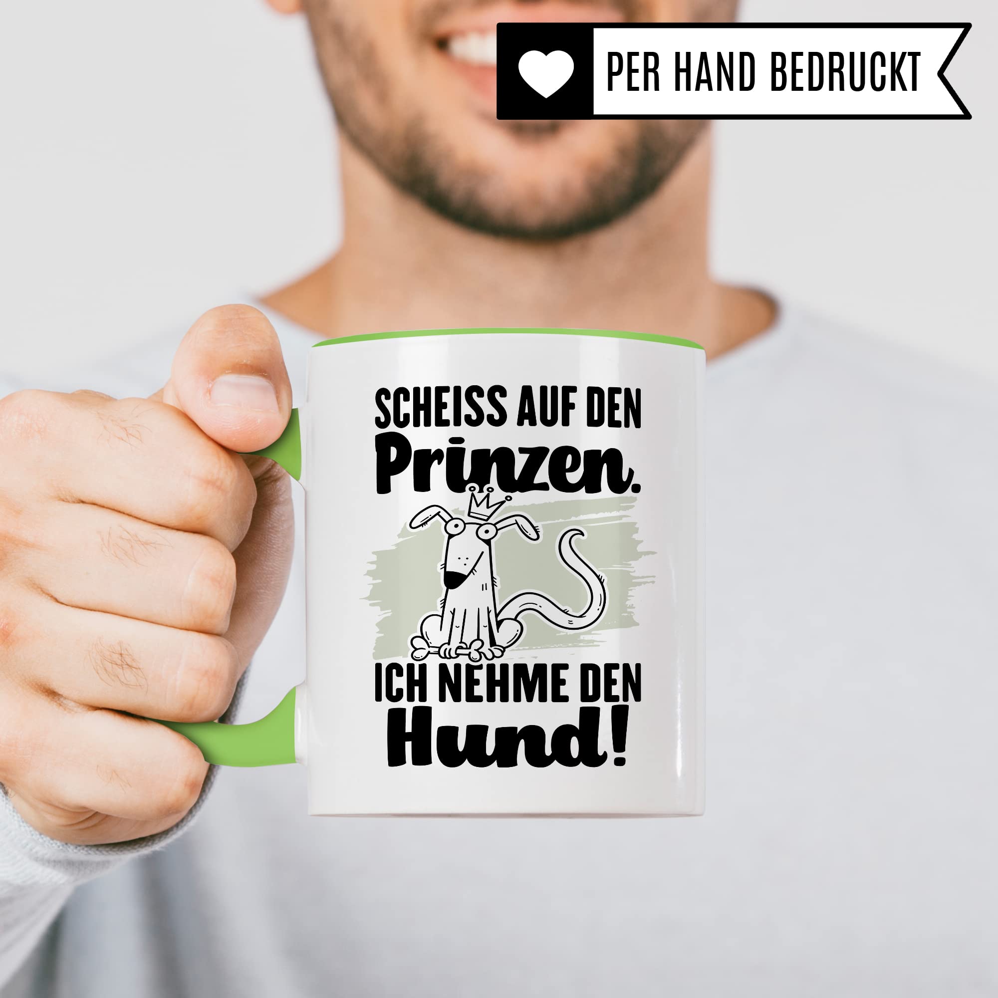 Tasse Hundemama Geschenk, Scheiß auf den Prinzen Ich nehme den Hund Geschenkidee beste Freundin Kaffee-Becher Kaffeetasse mit Spruch lustig Hundeliebhaber Single Liebeskummer