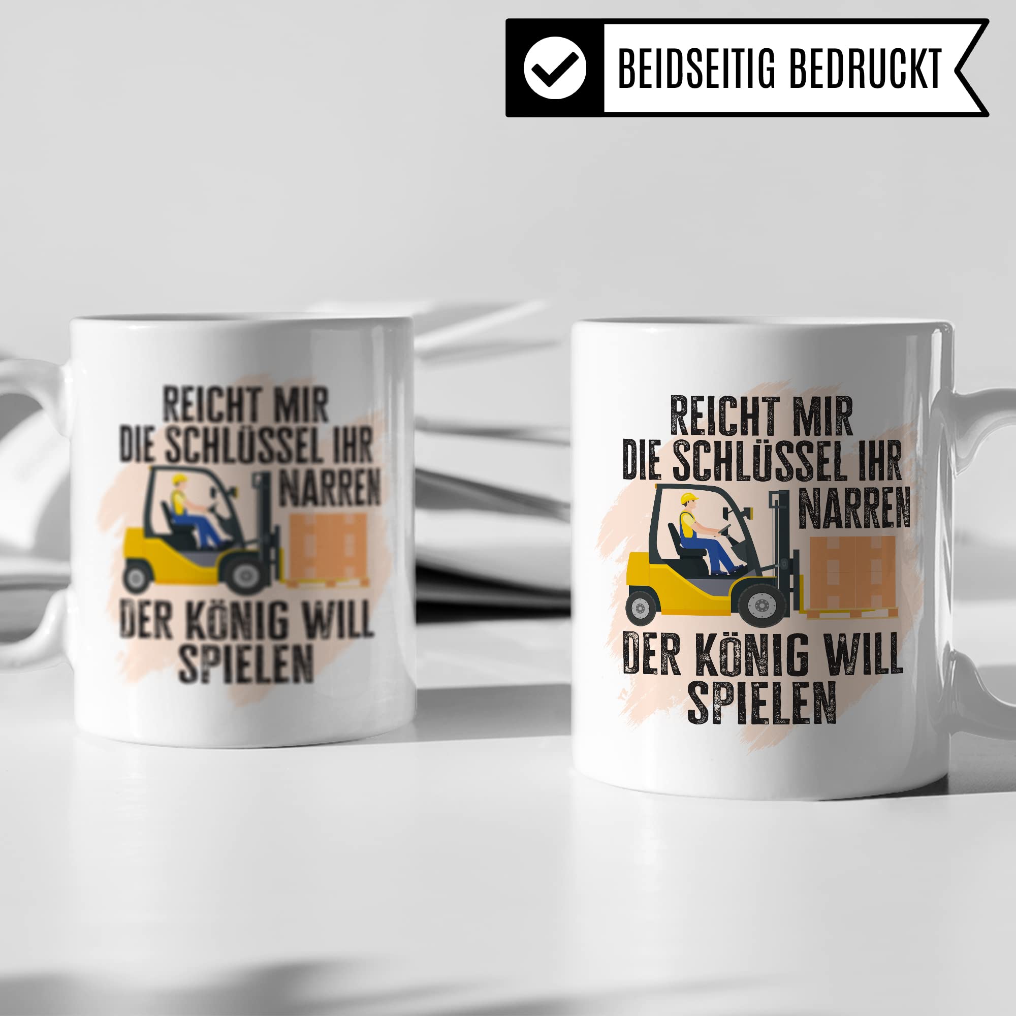 Tasse Staplerfahrer mit Spruch lustig Lagerist Geschenk Gabelstaplerfahrer Kaffee-Tasse böser Humor Kaffeebecher Lagerarbeiter Lagerlogistiker Geschenkidee