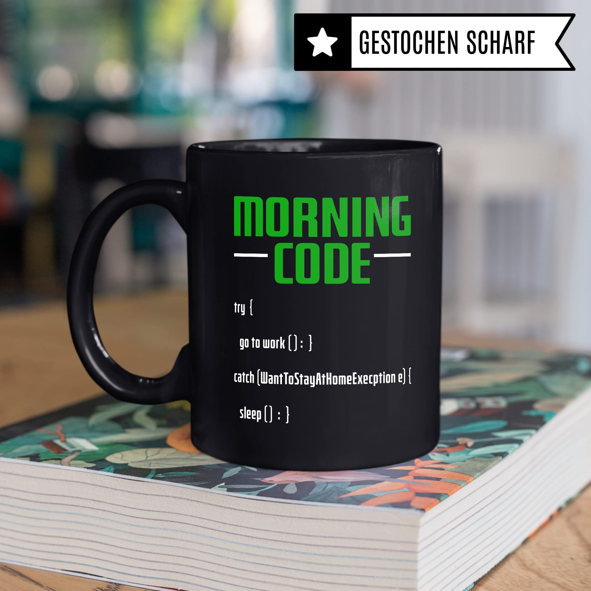 Informatiker Tasse Kaffeetasse Informatik-Student Morning Code Programmieren Kaffee-Becher lustig Geschenk Sarkasmus Geschenkidee Programmierer