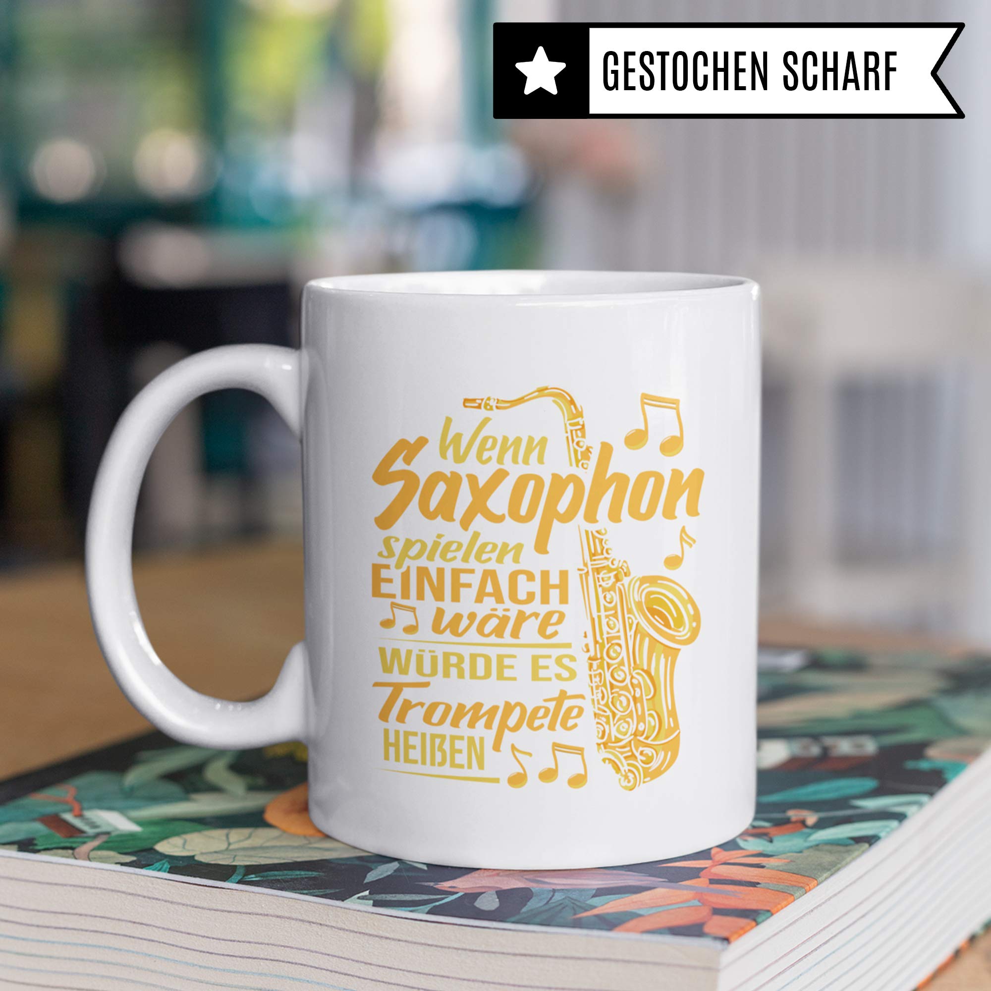 Pagma Druck Saxophon Geschenk Becher Saxophon Tasse Saxofon Geschenkidee Saxophonist Saxophonspieler Saxophone Retro Design