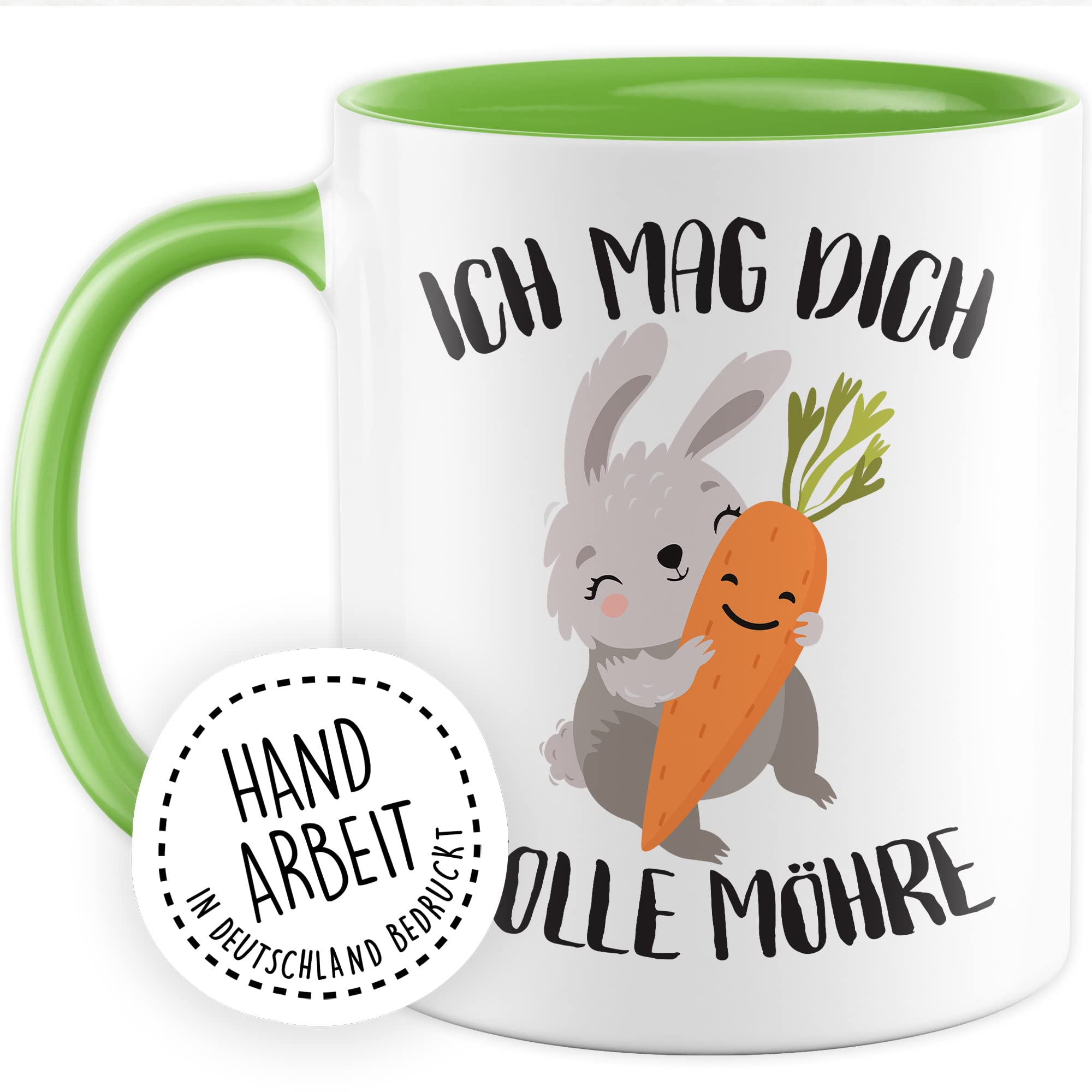 Süße Tasse Liebe Kaffeetasse Für Partner Geschenk Freundin Geschenkidee Freund Kaffee-Becher Mag dich volle Möhre Spruch Motiv süß Hase